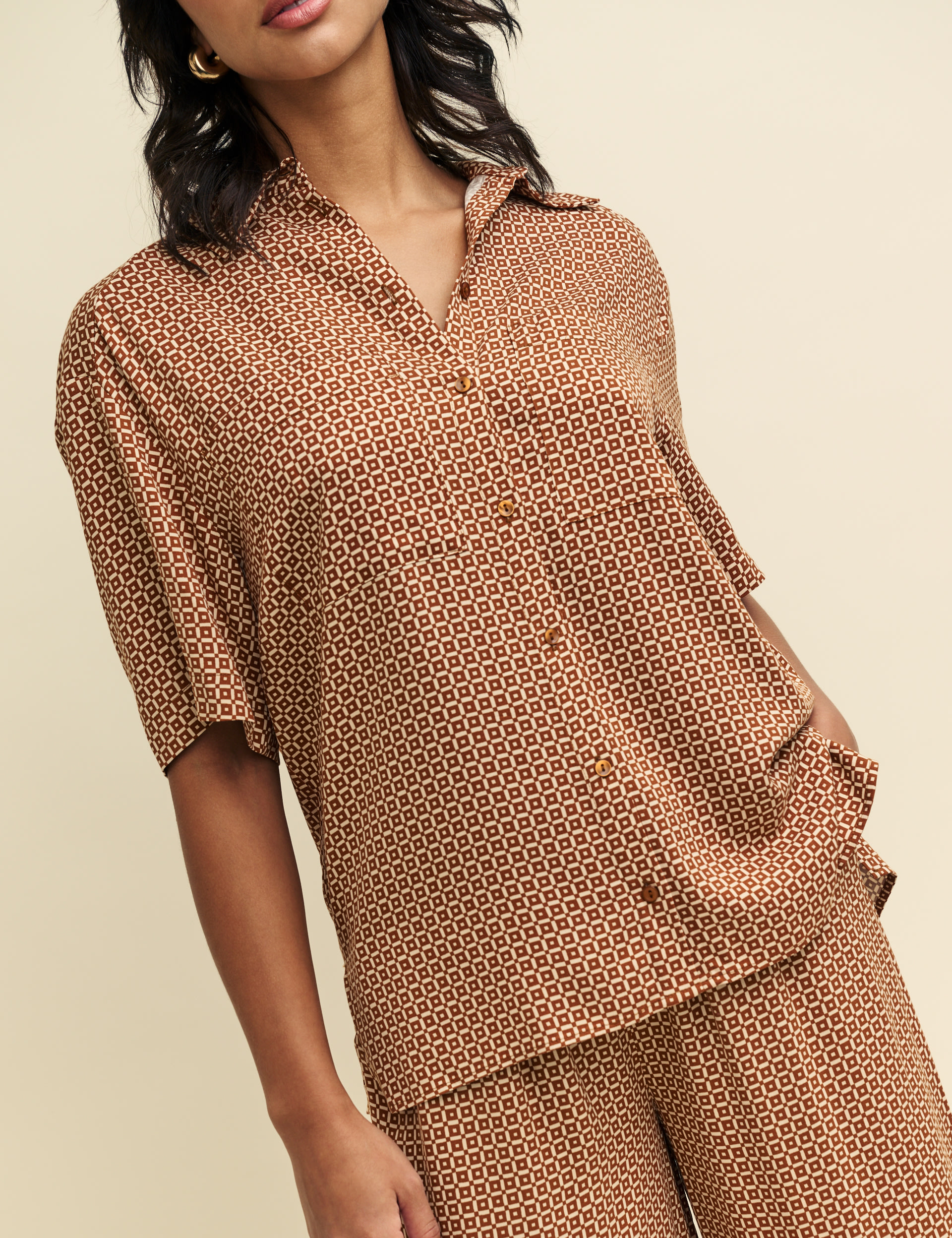 Geometric Collared Relaxed Shirt 6 of 6