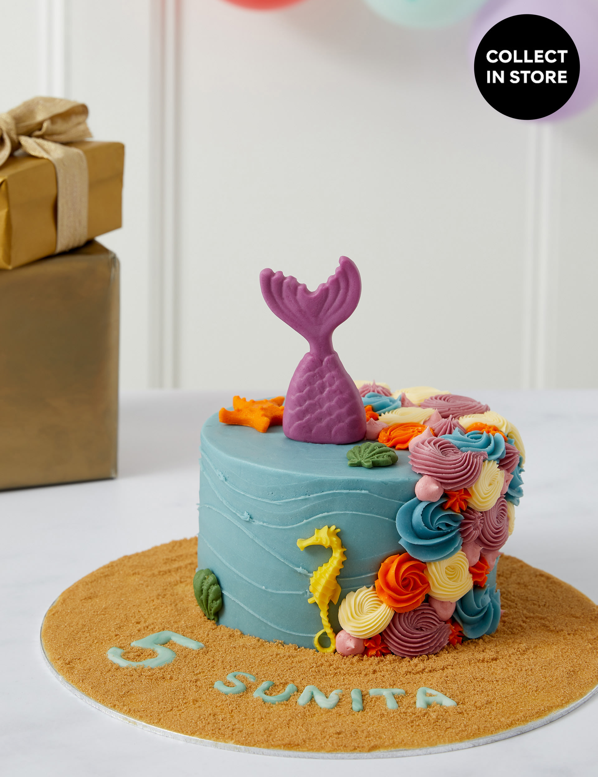 Personalised Under the Sea Mermaid Cake (Serves 20) 1 of 7