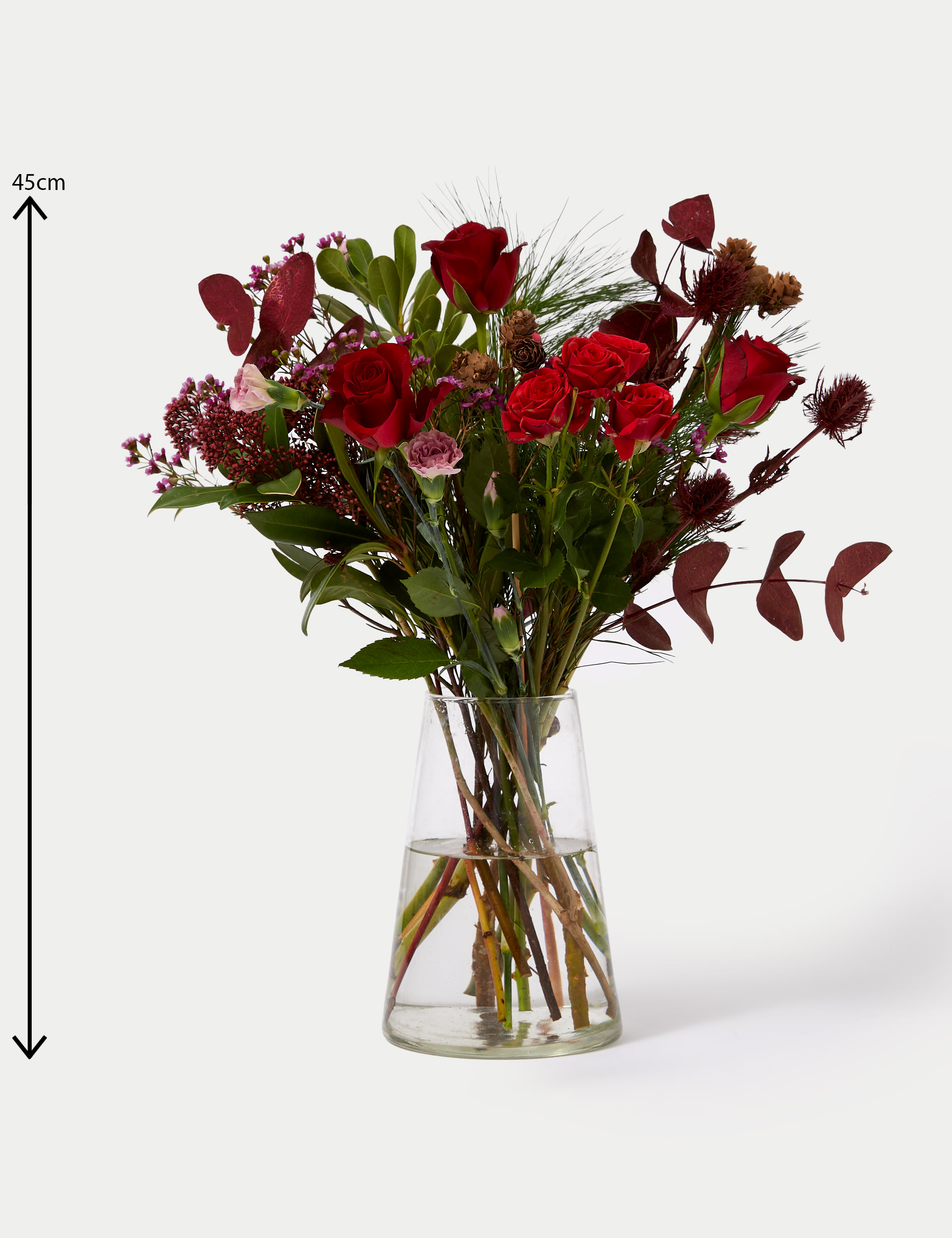 Rose & Eryngium Bouquet with Christmas Cosmo Cocktail M&S