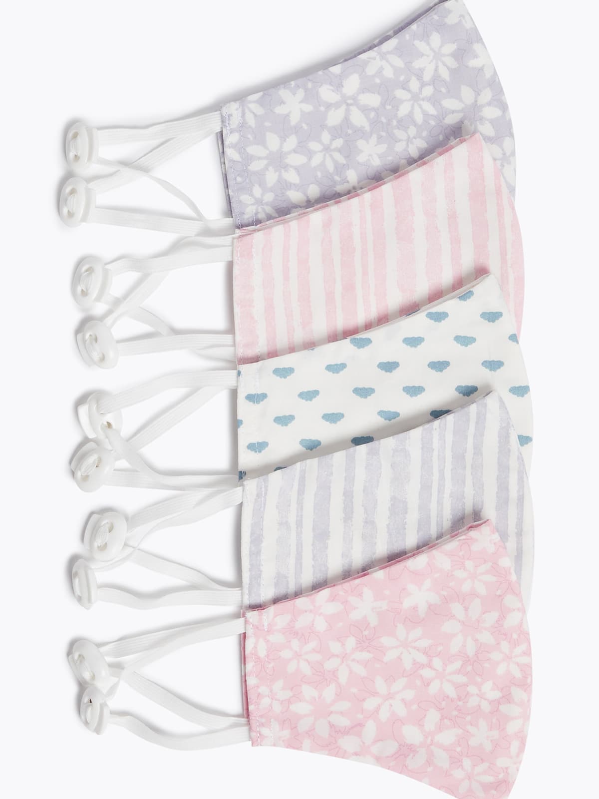 Floral and pastel print face coverings for children