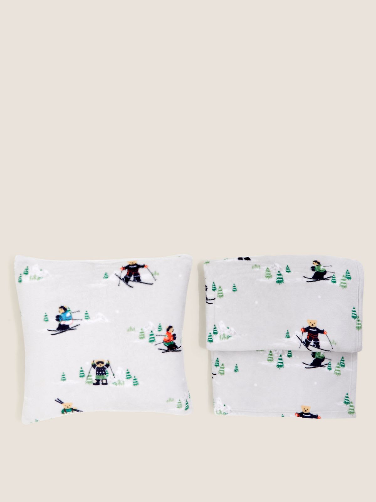 Spencer Bear fleece cushion and throw. Shop now
