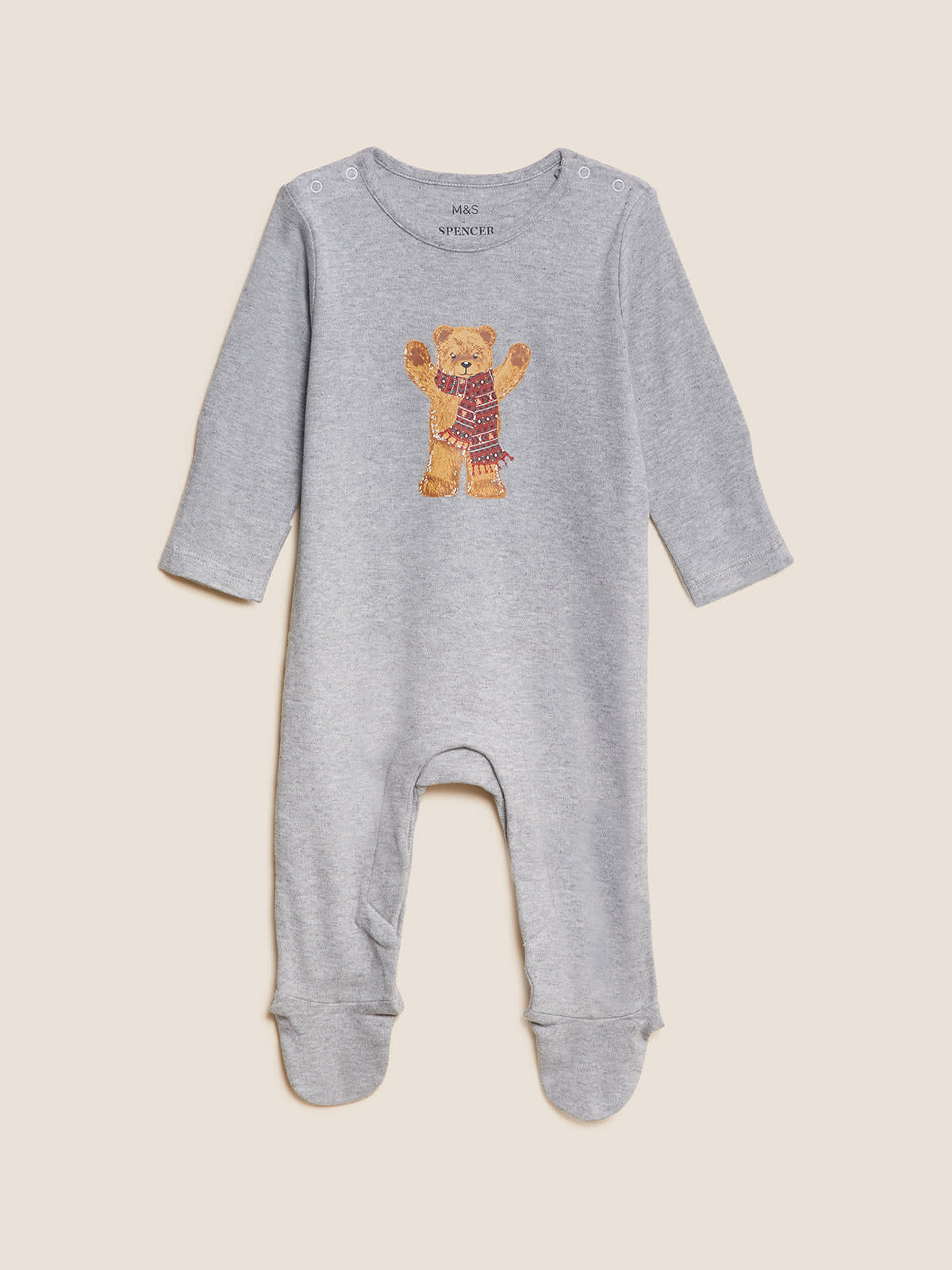 Spencer Bear baby sleepsuit. Shop now