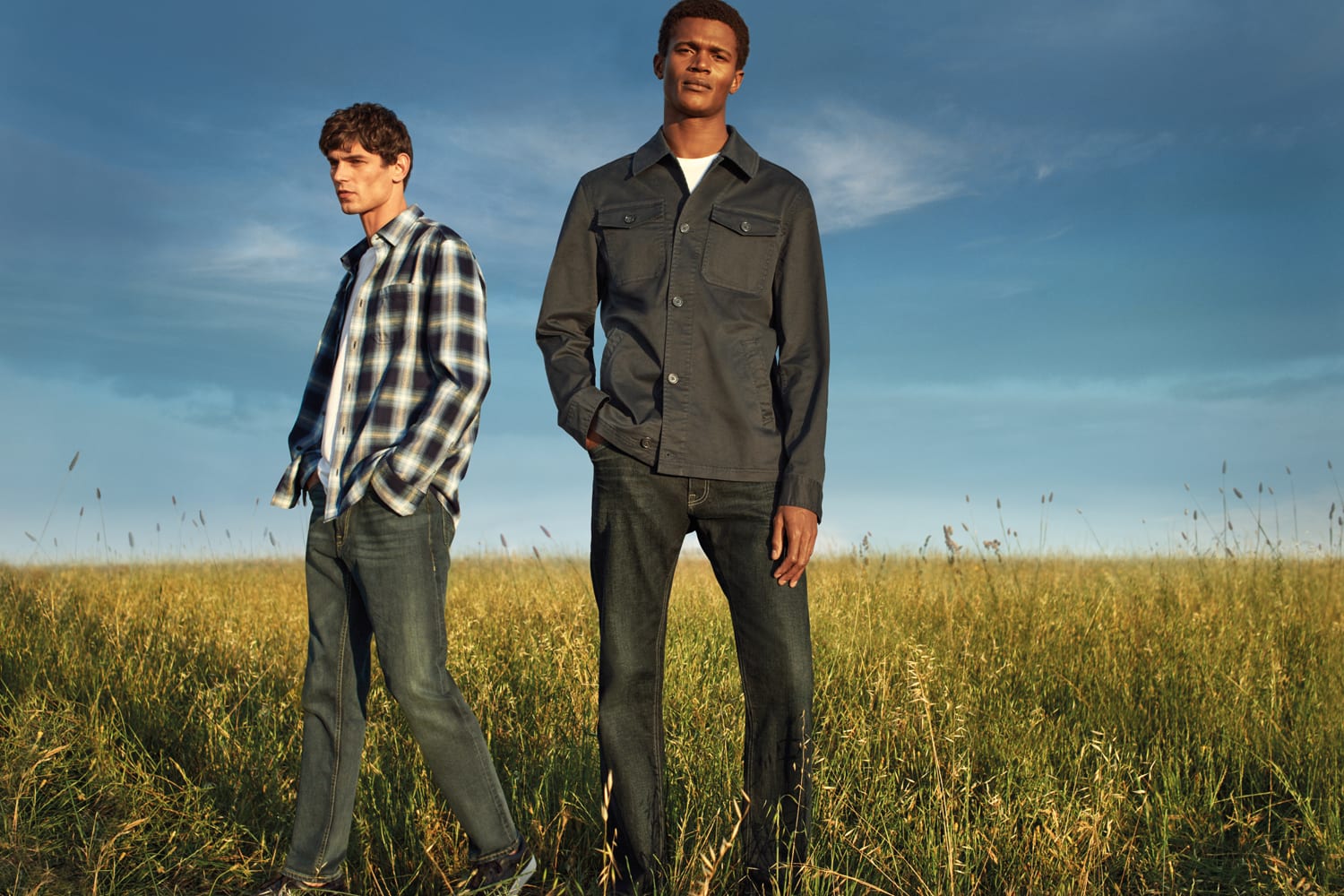 Men wearing denim jeans