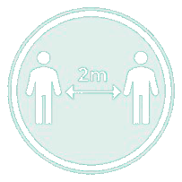 Social distancing 2 metres apart