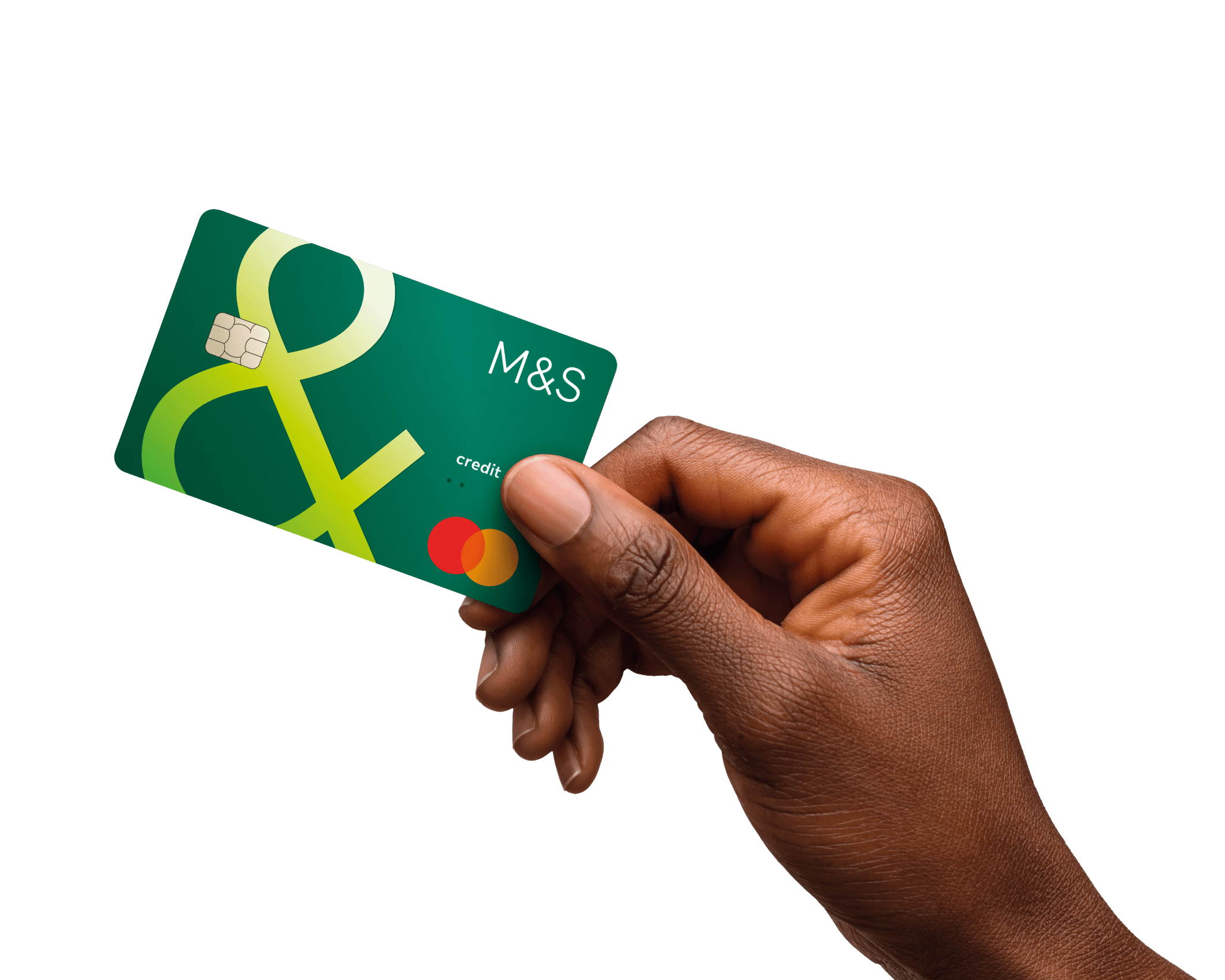 Hand holding M&S Credit Card