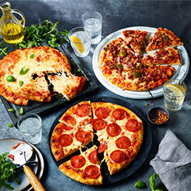 Stone-baked pizzas