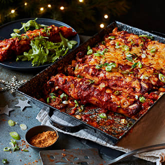 Mega melty turkey enchiladas