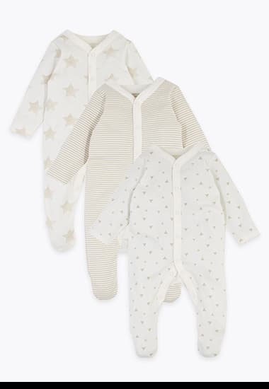 Three-pack of baby sleepsuits