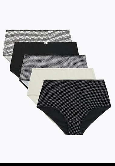 Five-pack of high-waisted knickers
