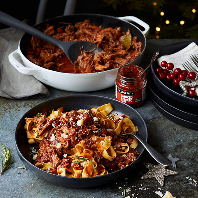 Shredded turkey ragu with fresh tagliatelle