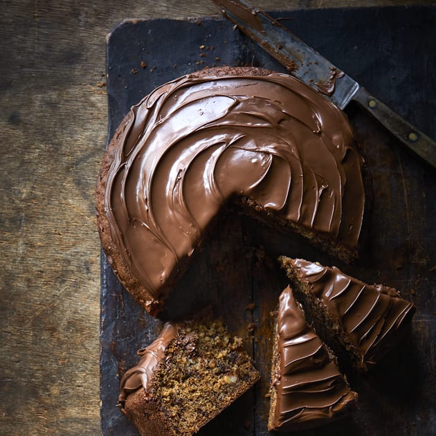 Brown butter chocolate banana cake