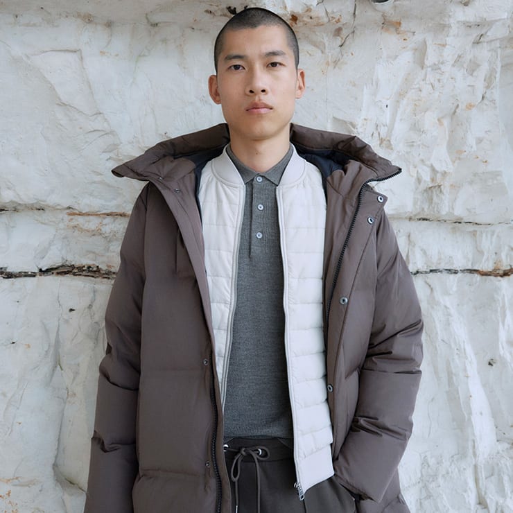Men wearing coats & jackets.