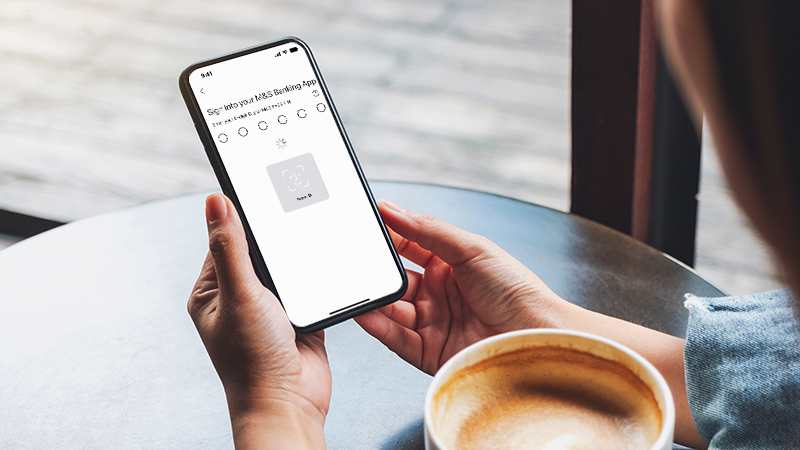 Image of face ID being used to sign into M&S Banking App