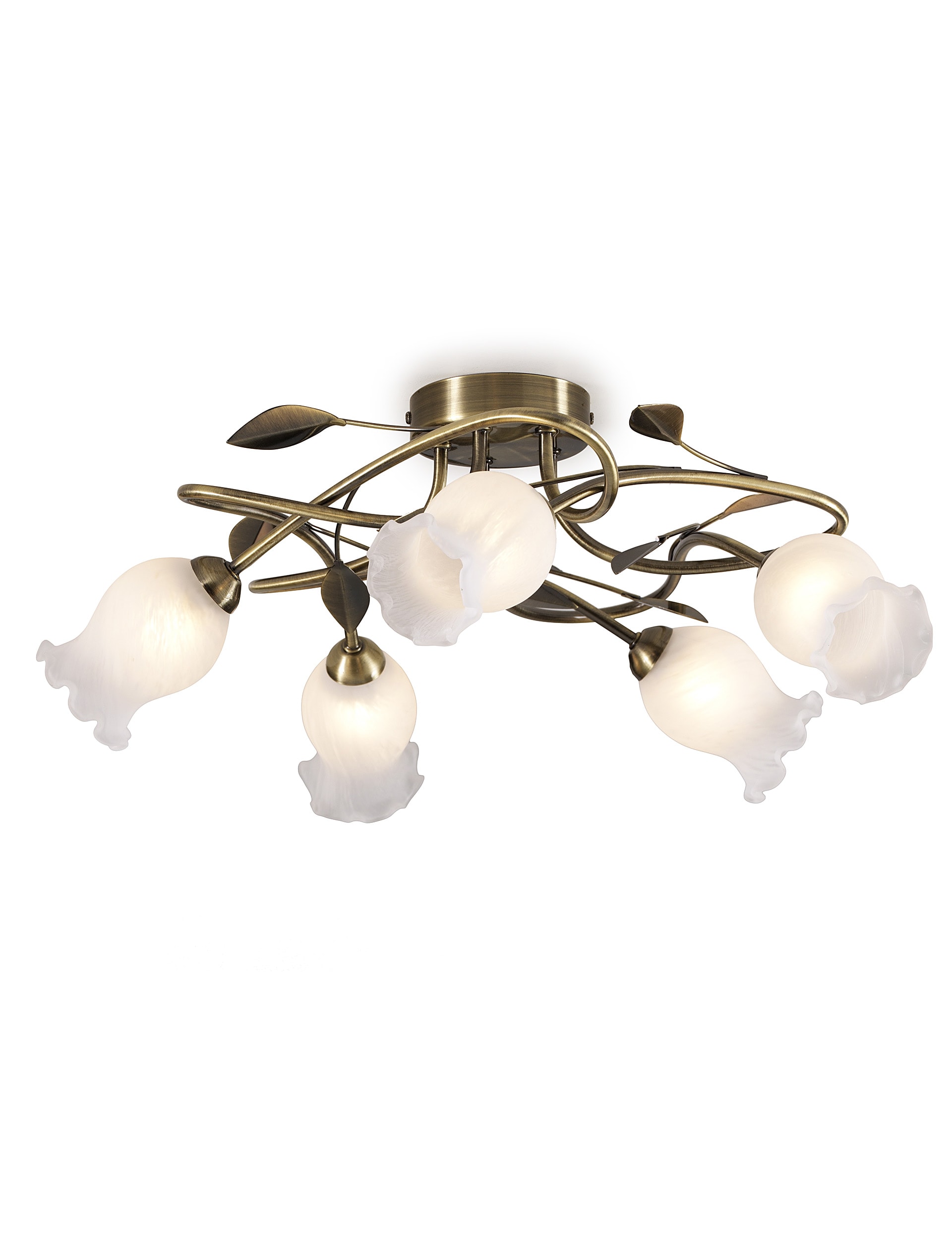 5 Arm Tulip Flush Ceiling Chandelier Image 2 of 4