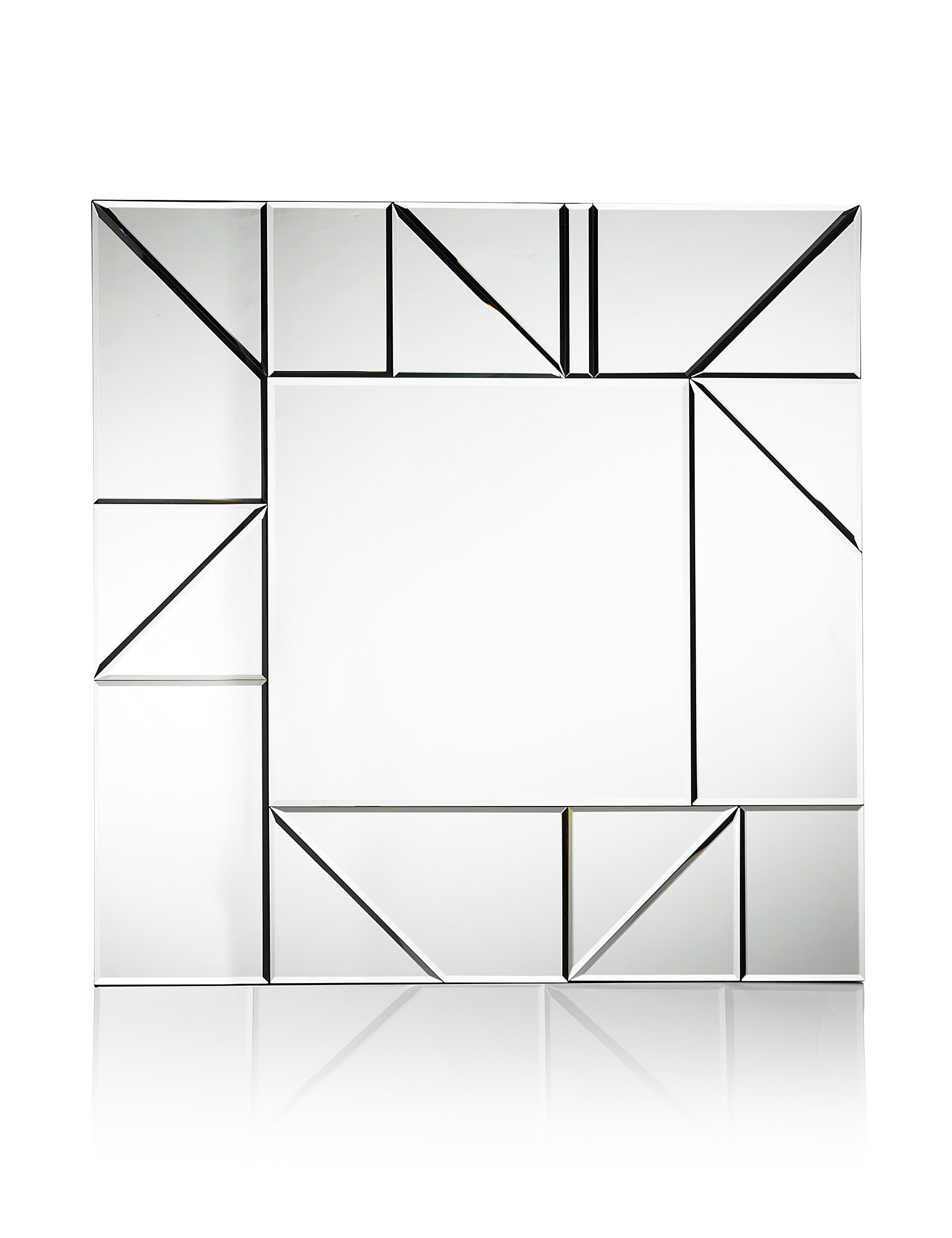 Square Cut Lines Mirrored Wall Art Image 1 of 1