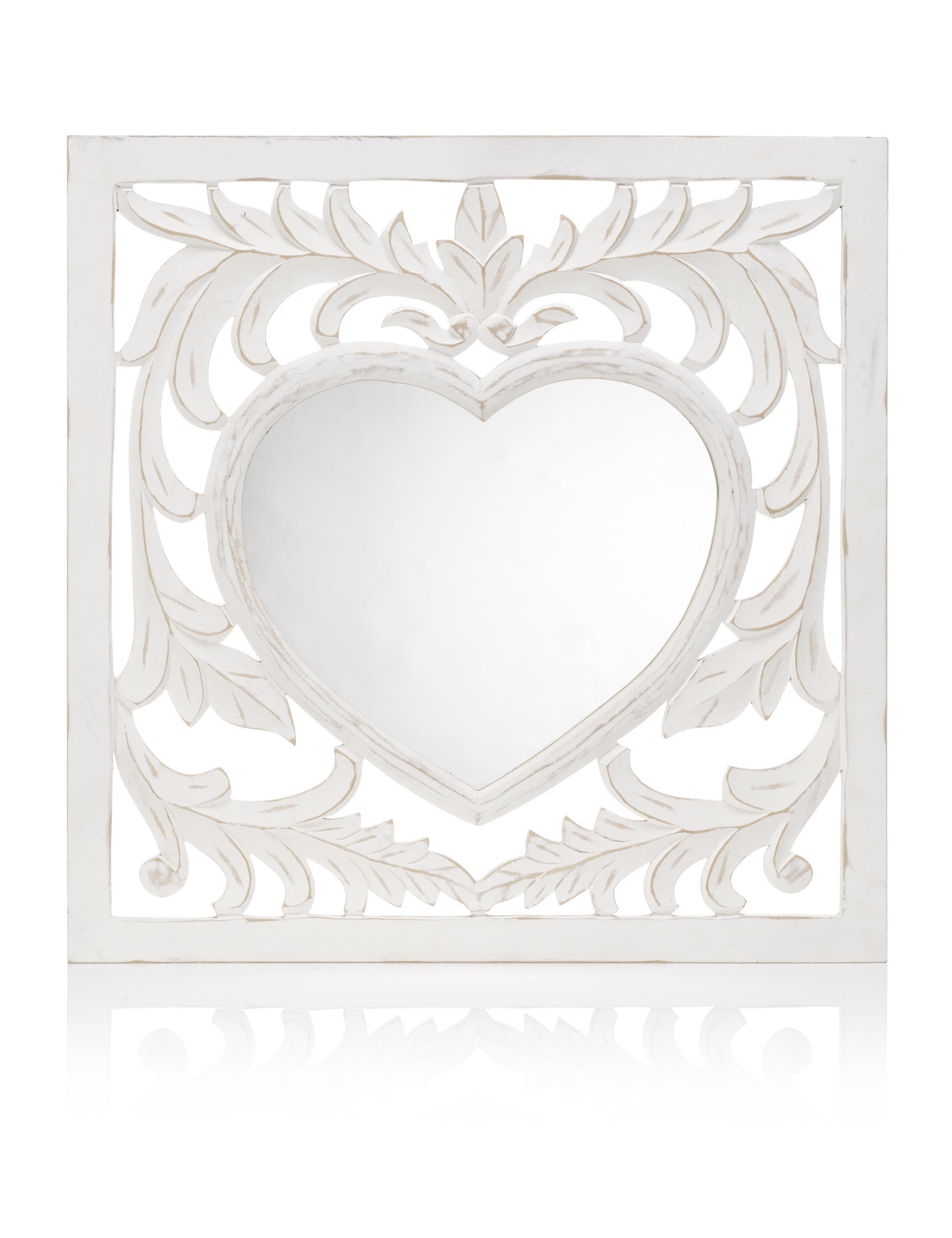 Carved Wood Heart Mirror Image 1 of 1