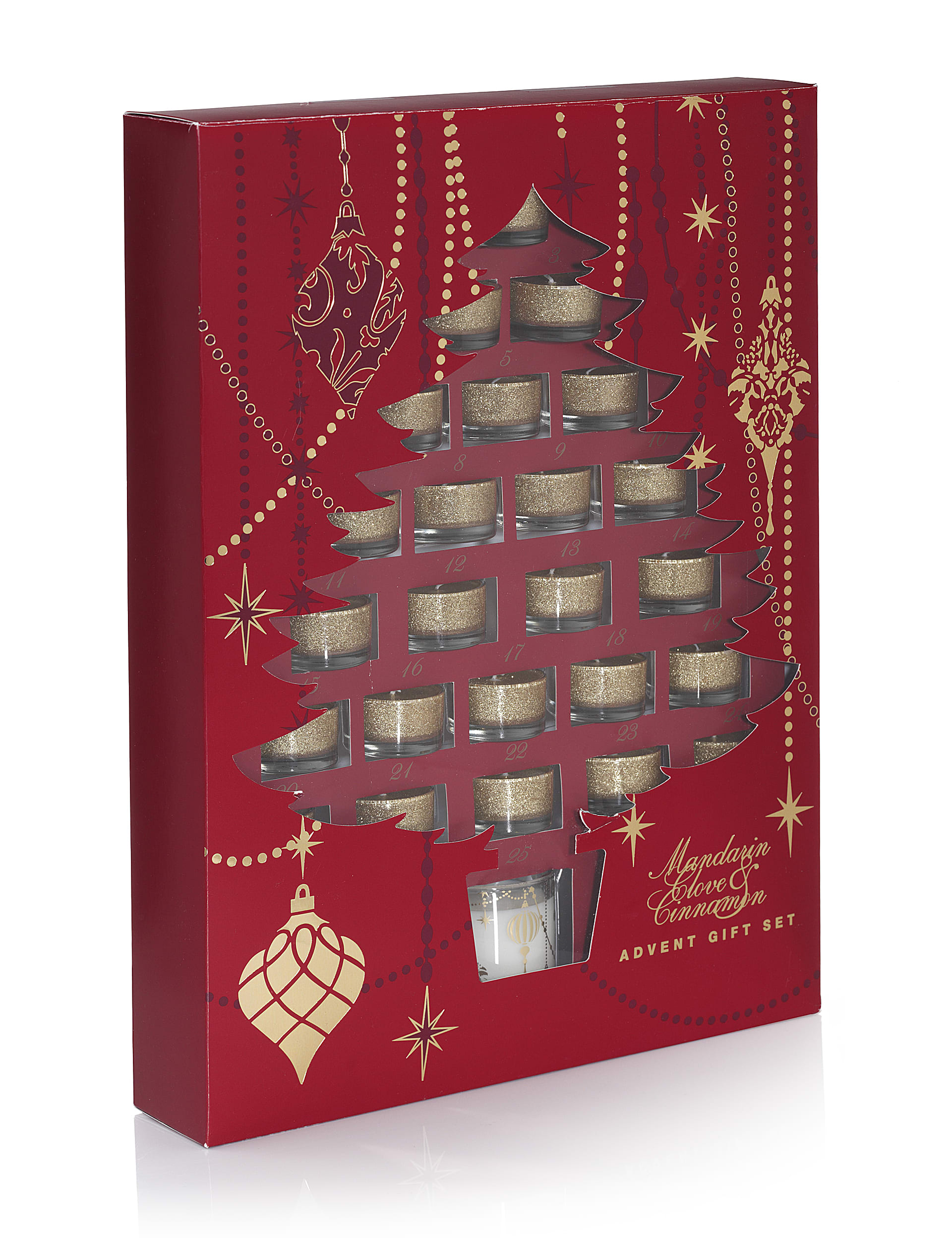 24 Mandarin Clove & Cinnamon Advent Candle Gift Set Image 1 of 2