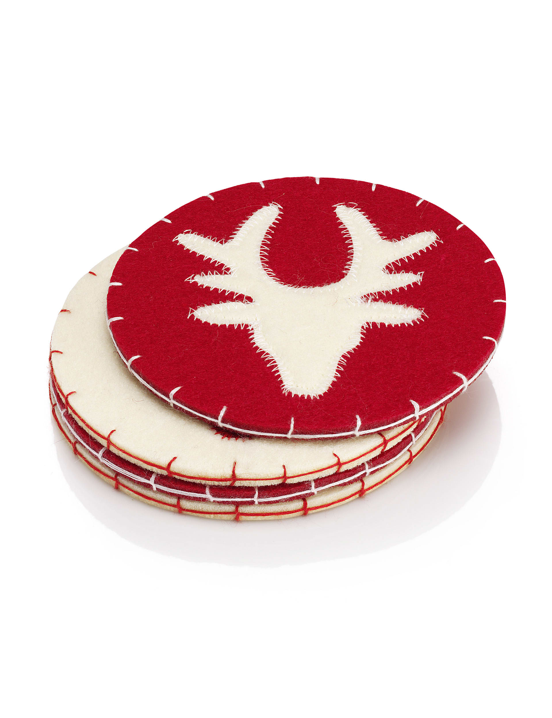 4 Felt Stag Coasters Image 1 of 2