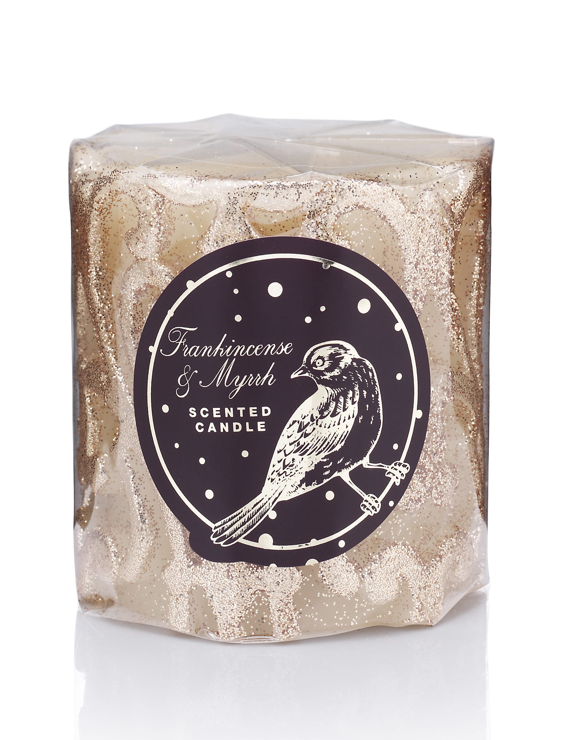 Frankincense & Myrrh Small Glitter Scented Candle Image 1 of 2