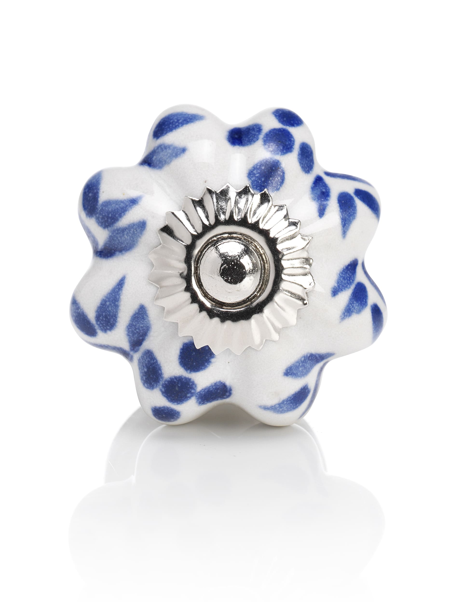 Indigo Floral Door Knob Image 1 of 2