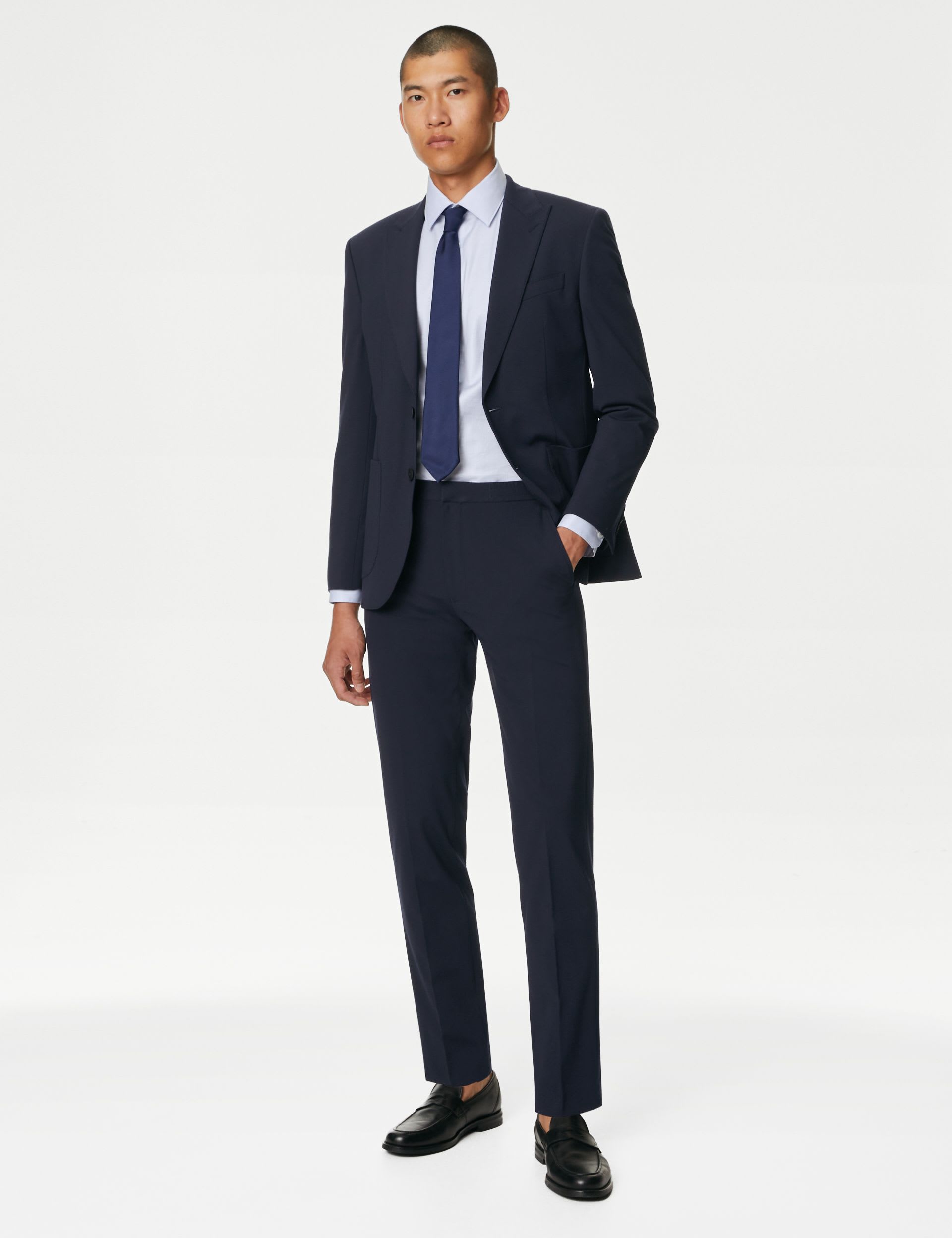 Jersey Flat Front Stretch Suit | M&S