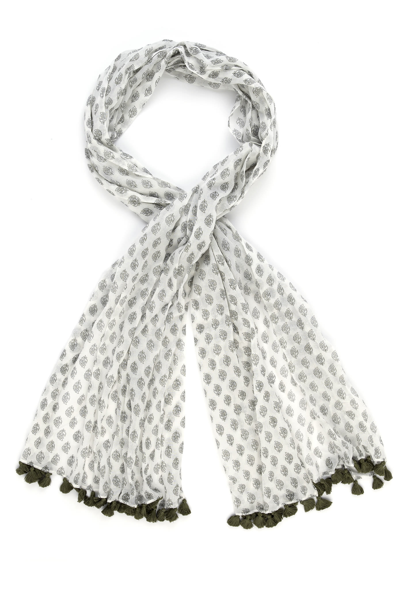Pure Cotton Lightweight Tiny Disty Spotted Scarf Image 1 of 2