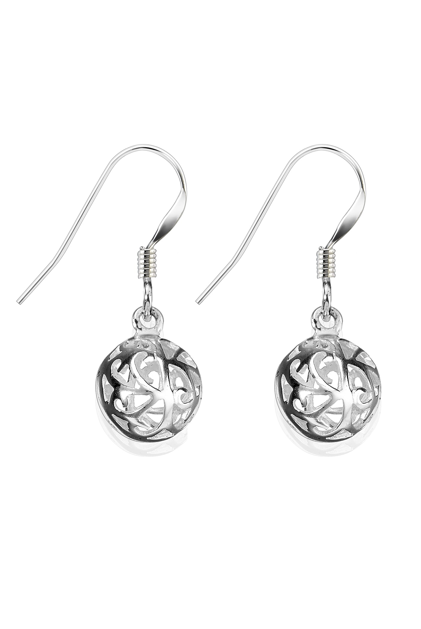 Vintage Sterling 2024 Filigree Ball Dangle Earrings