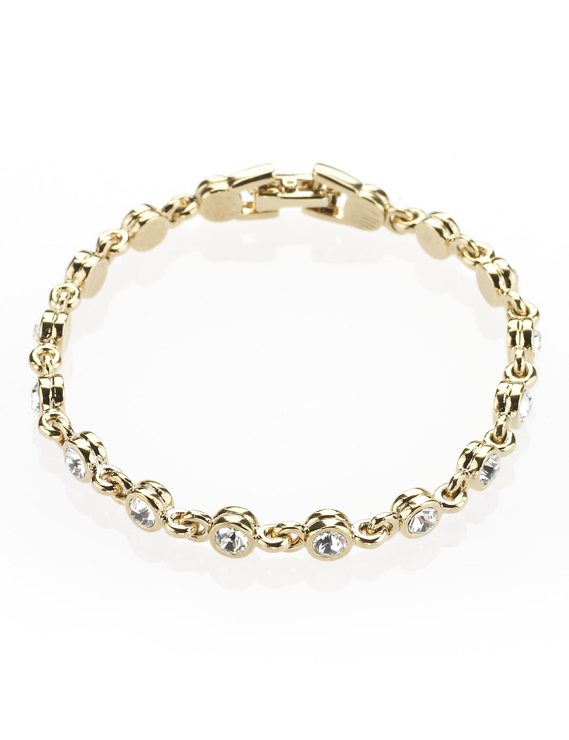 Gold Plated Diamanté Tennis Bracelet Image 1 of 1