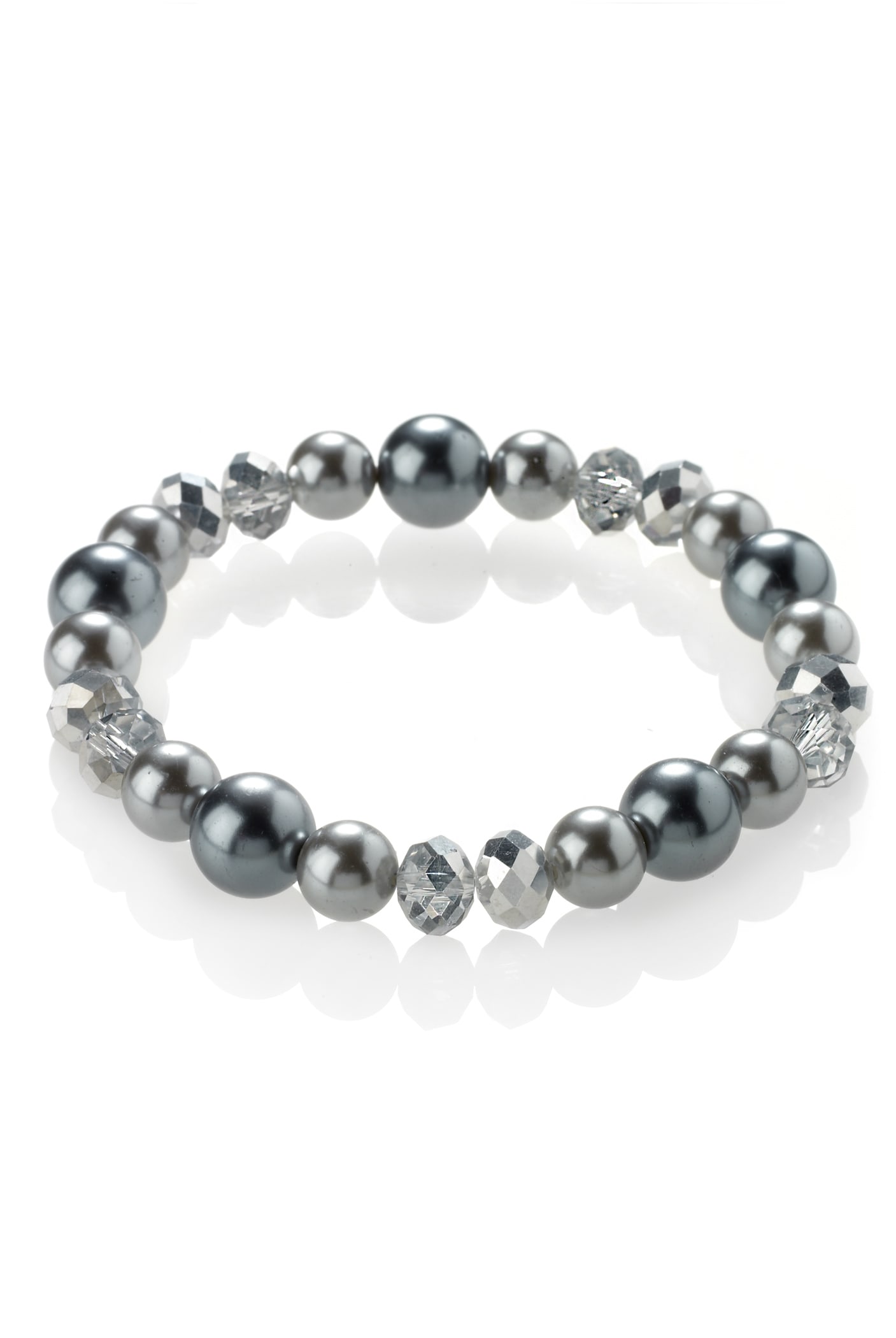 Pearl Effect Sparkle Bead Stretch Bracelet Image 1 of 1