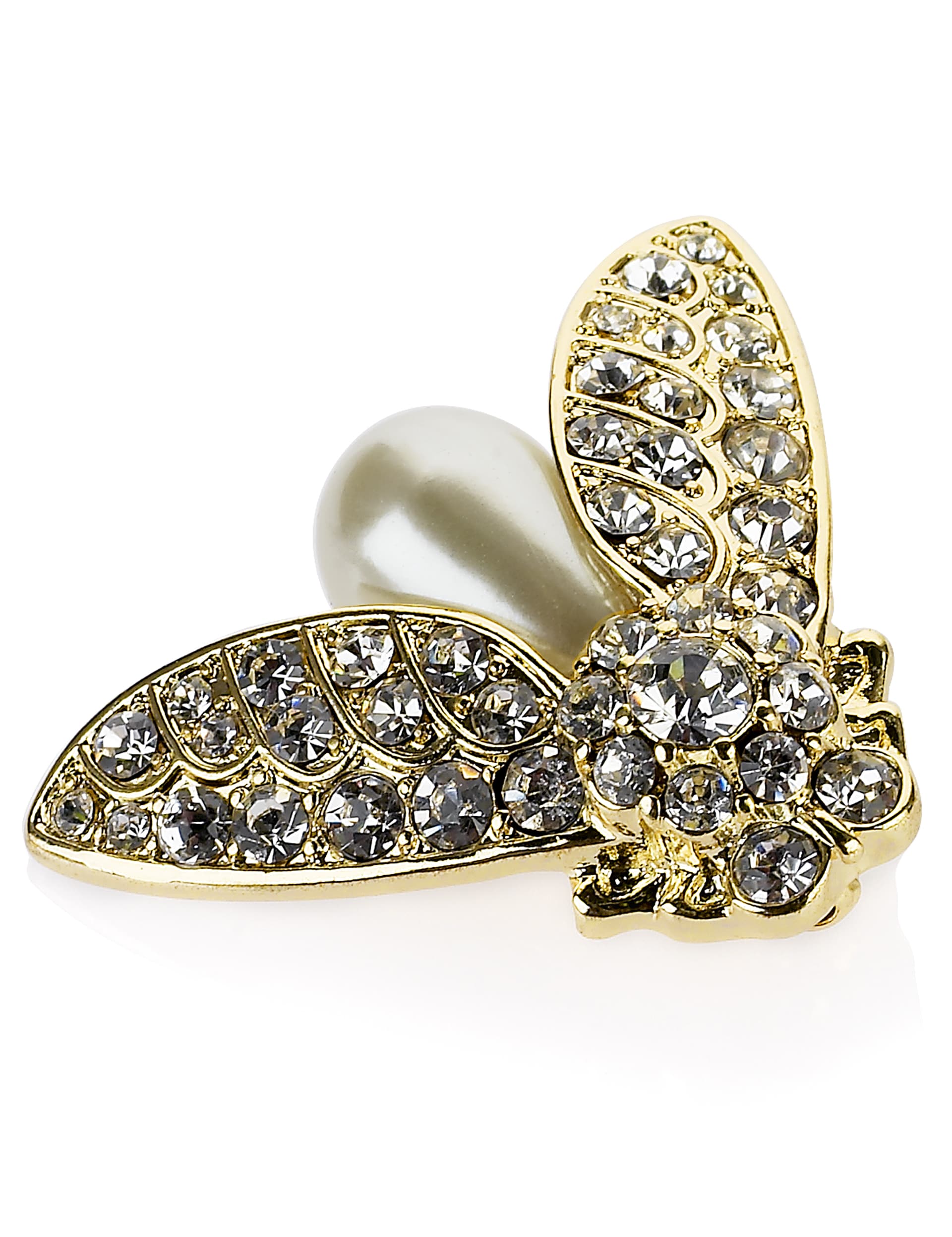 Gold Plated Pearl Effect Bug Brooch Image 1 of 1