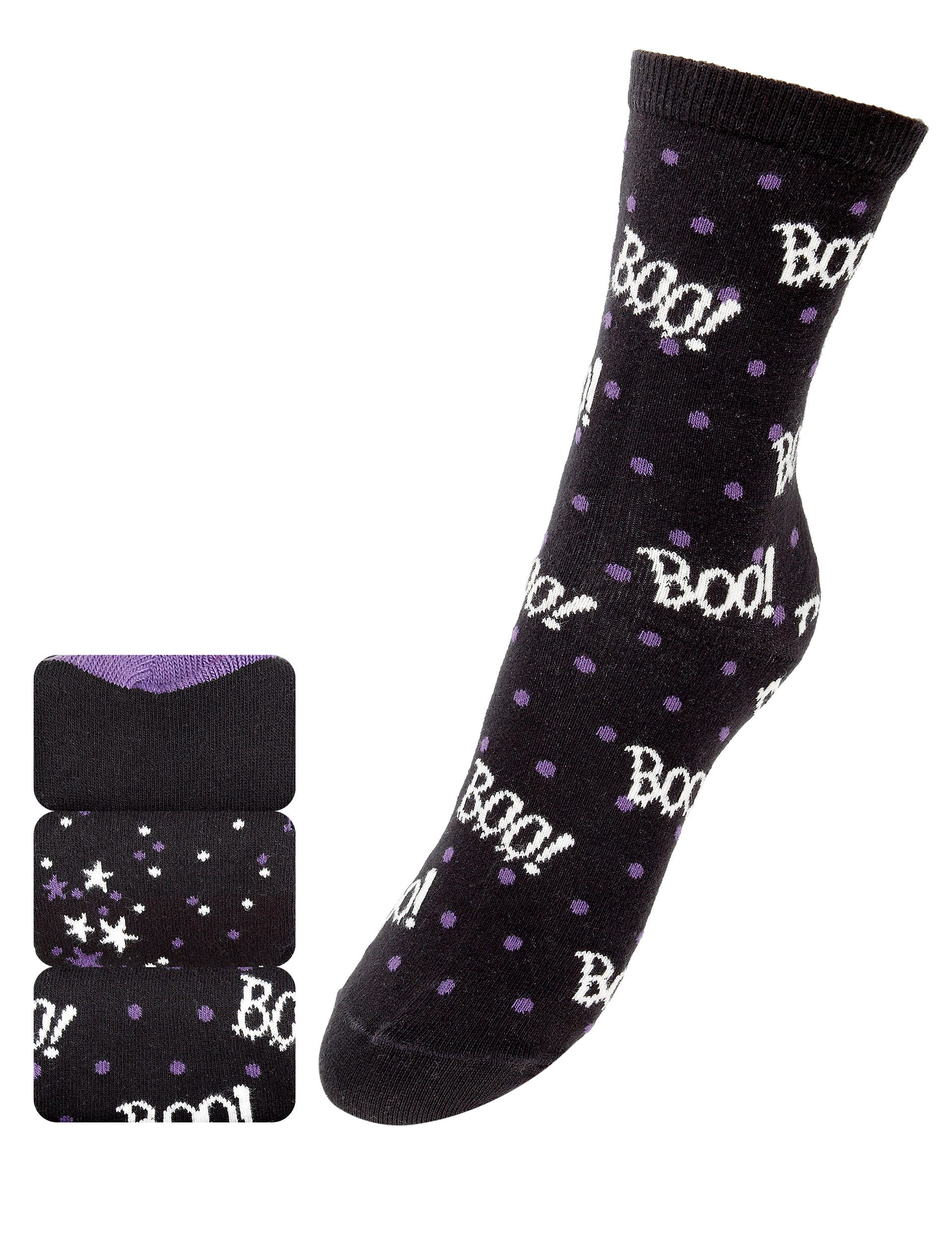 3 Pair Pack Boo Halloween Socks Image 1 of 1