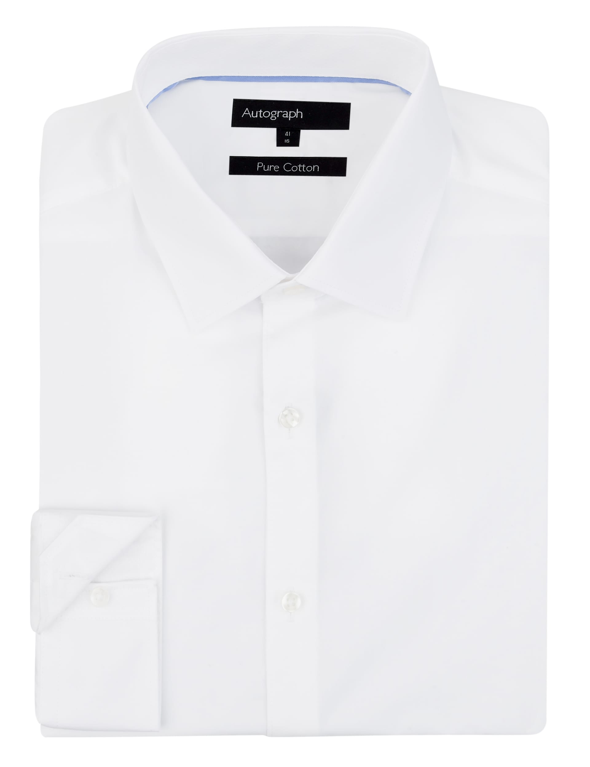 2in Longer Pure Cotton Plain Poplin Shirt Image 1 of 1