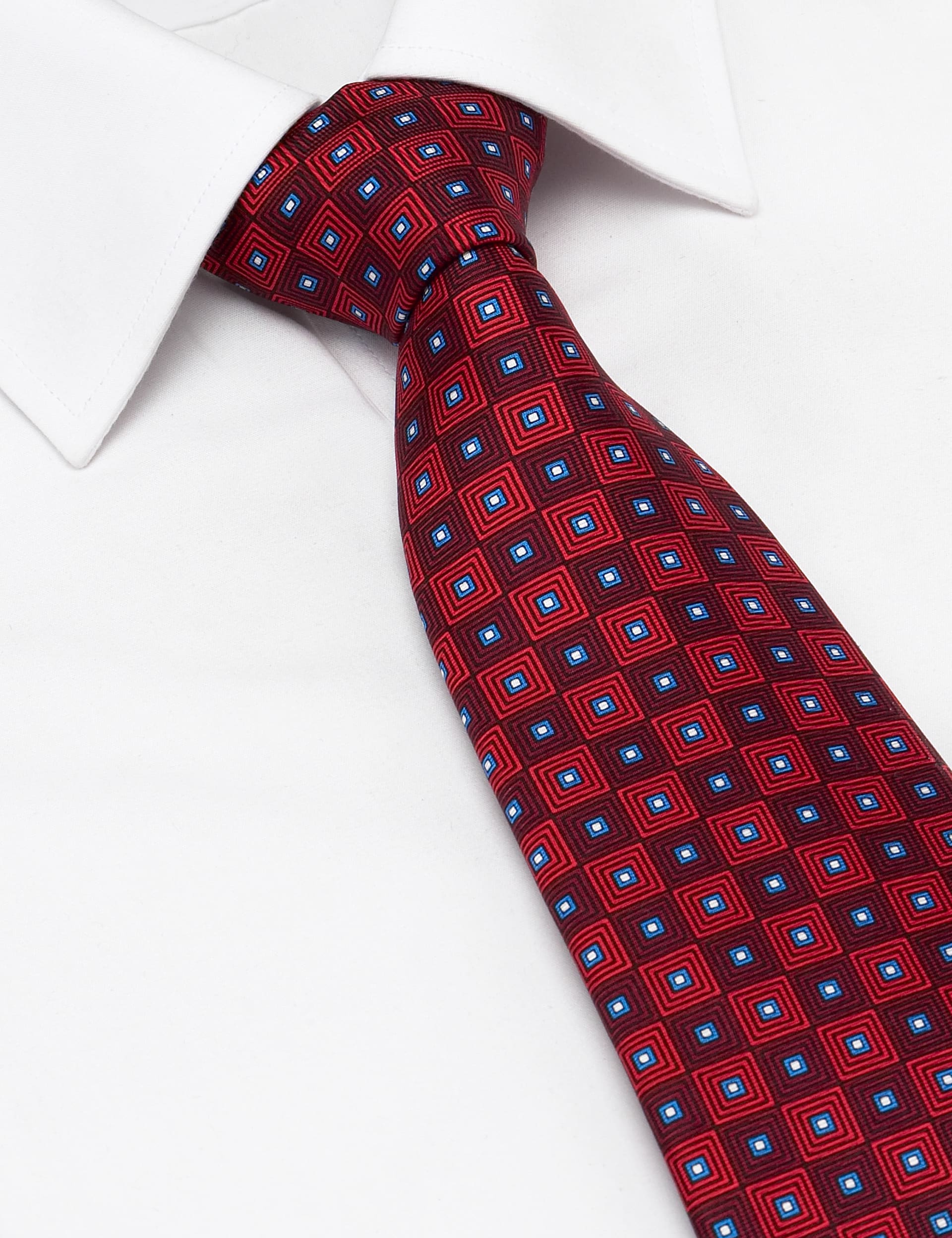 Pure Silk Geometric Tie with Stain Resistance Image 1 of 1
