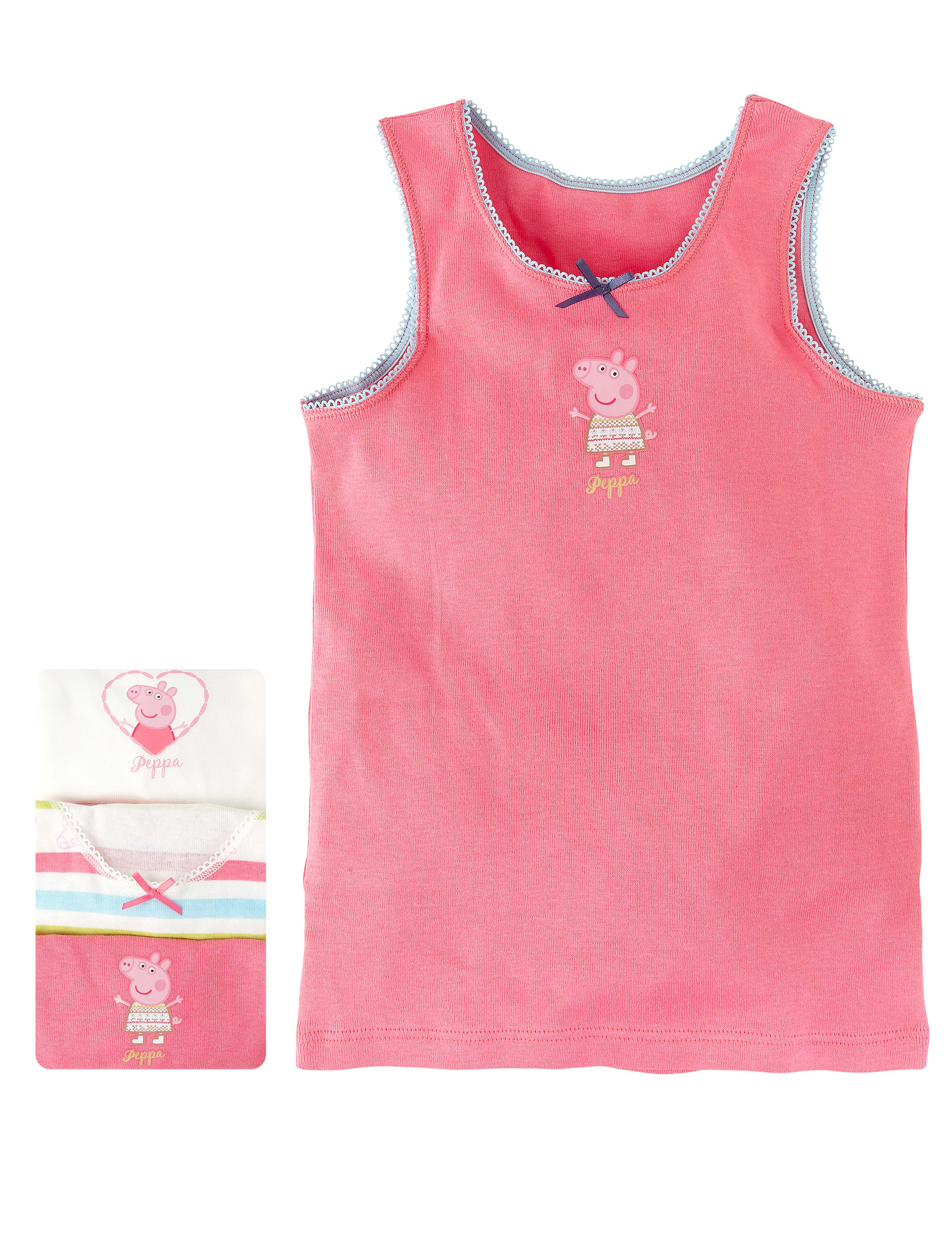 Pure Cotton Peppa Pig Vests Image 1 of 2