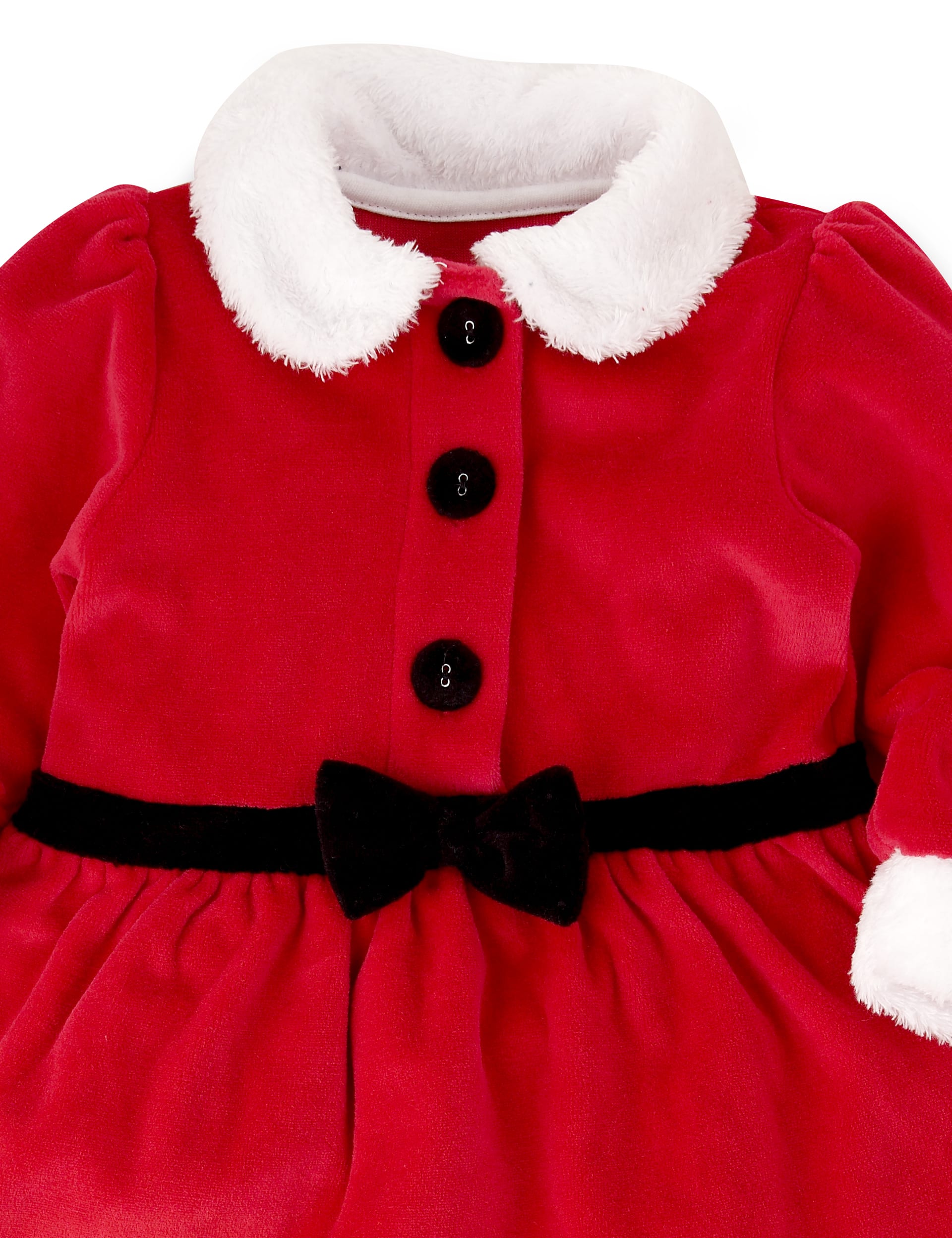 2 Piece Cotton Rich Mrs. Santa Dress & Tights Outfit Image 2 of 5