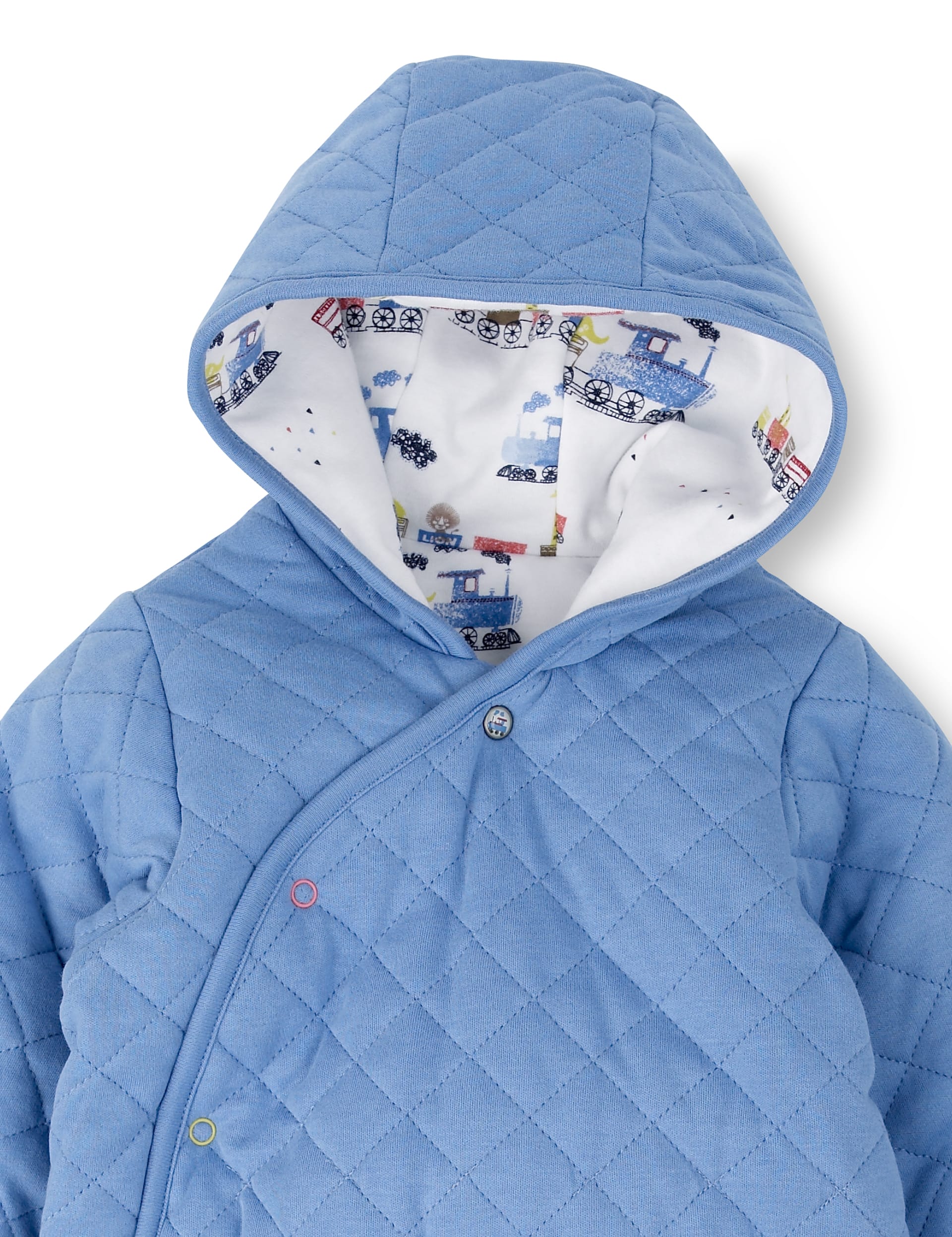 Pure Cotton Quilted Pramsuit Image 2 of 5