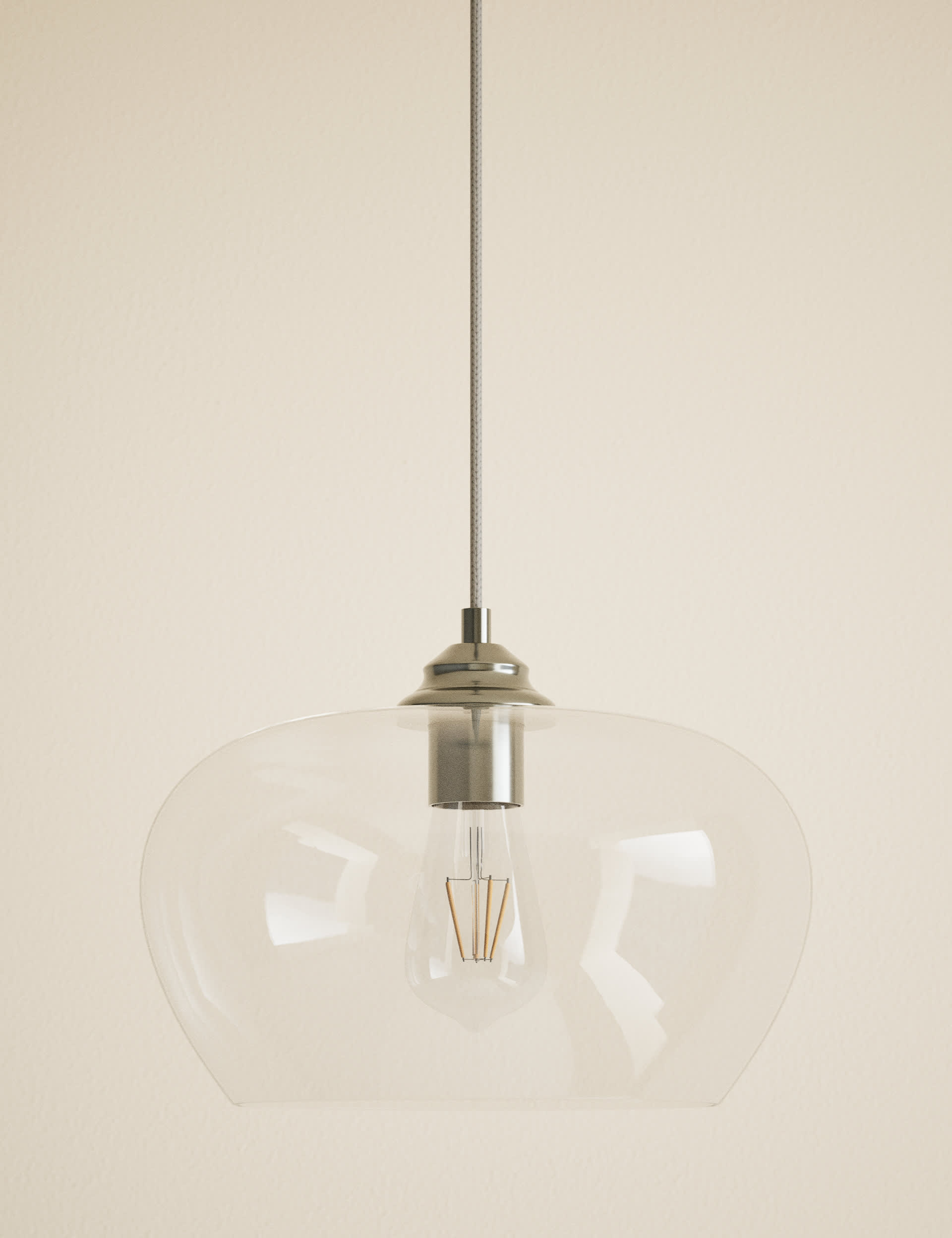 Clear Glass Oval Shape Pendant Light by M&S