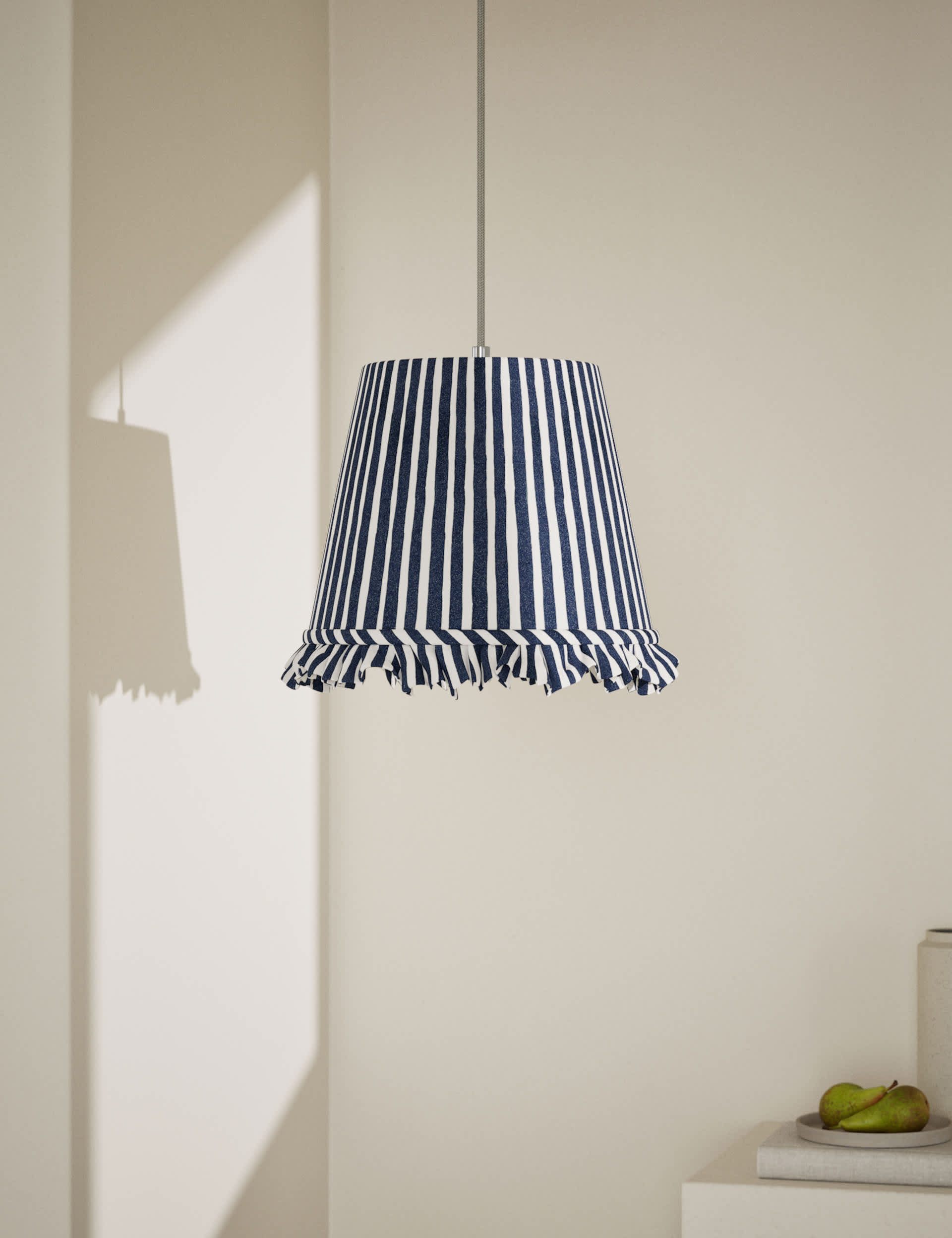 Watercolour Stripe Ruffle Edge Lamp Shade | M&S Collection | M&S
