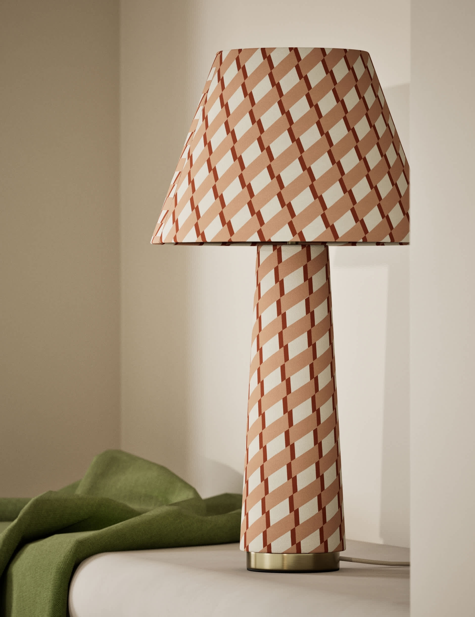 Fabric Geometric Print Table Lamp | M&S Collection | M&S