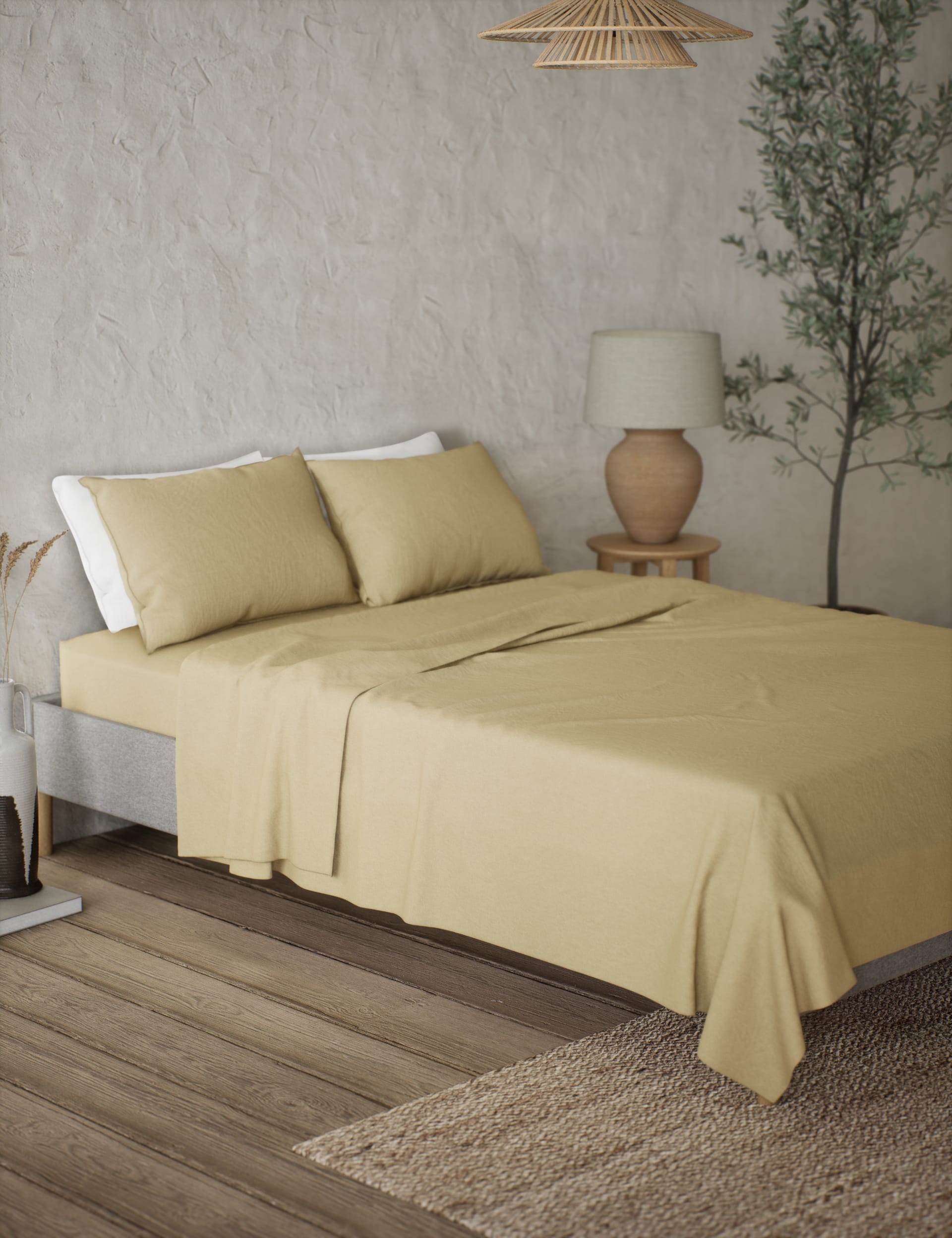 Sand Linen Flat Sheet  | Made in Europe