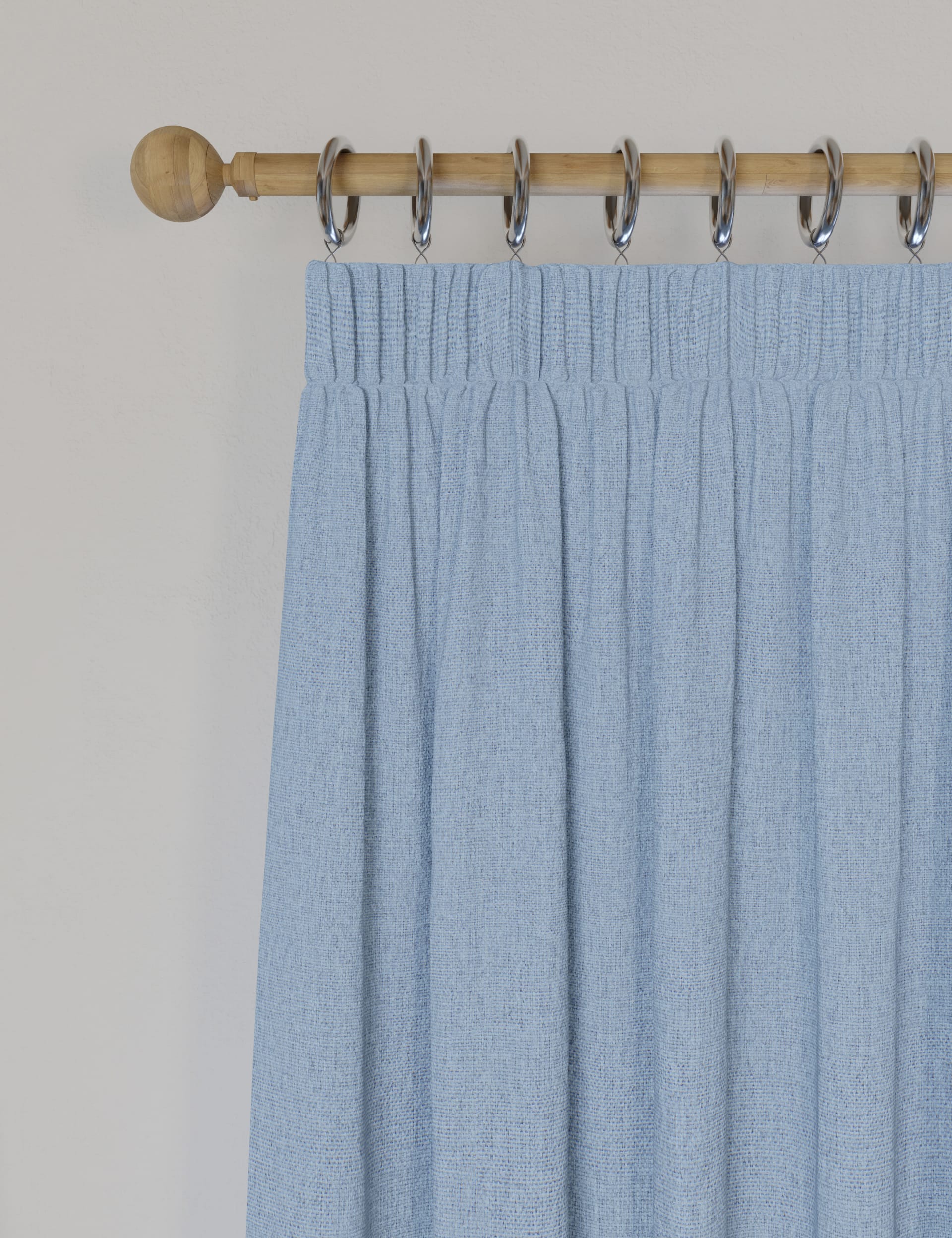 Brushed Pencil Pleat Blackout Temperature Smart Curtains