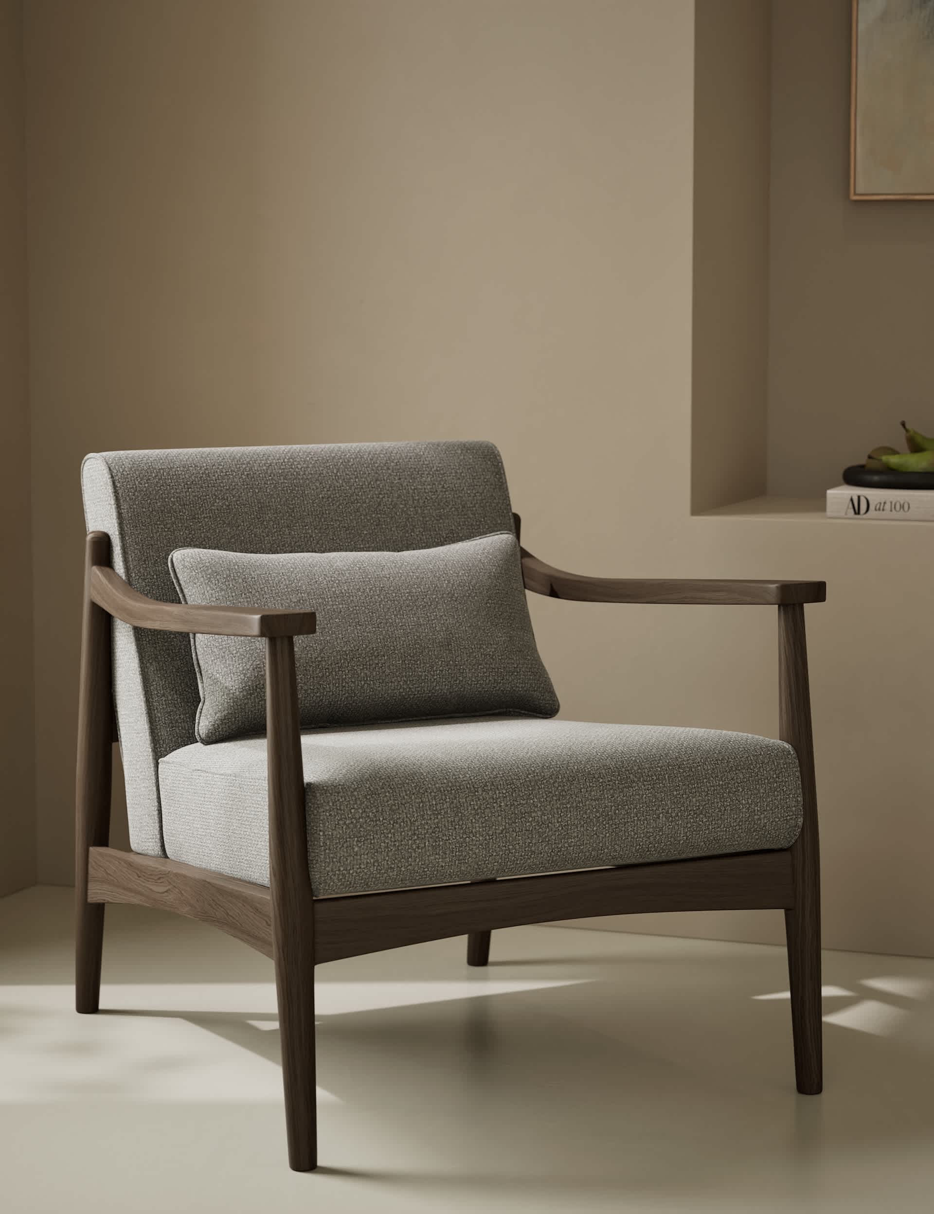 Sherwood Dark Oak Chenille Accent Chair