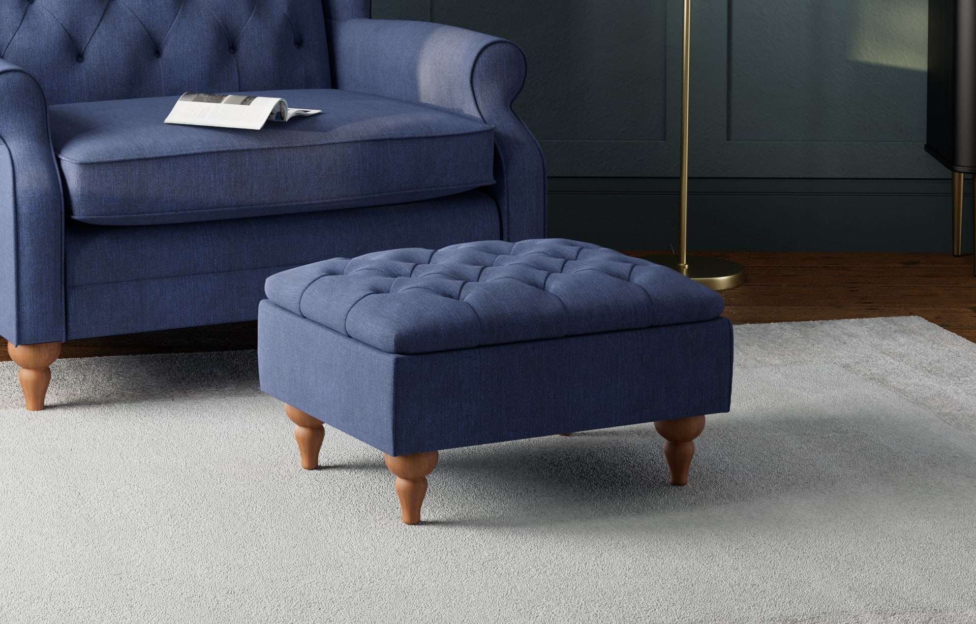 Highland Button Footstool | M&S