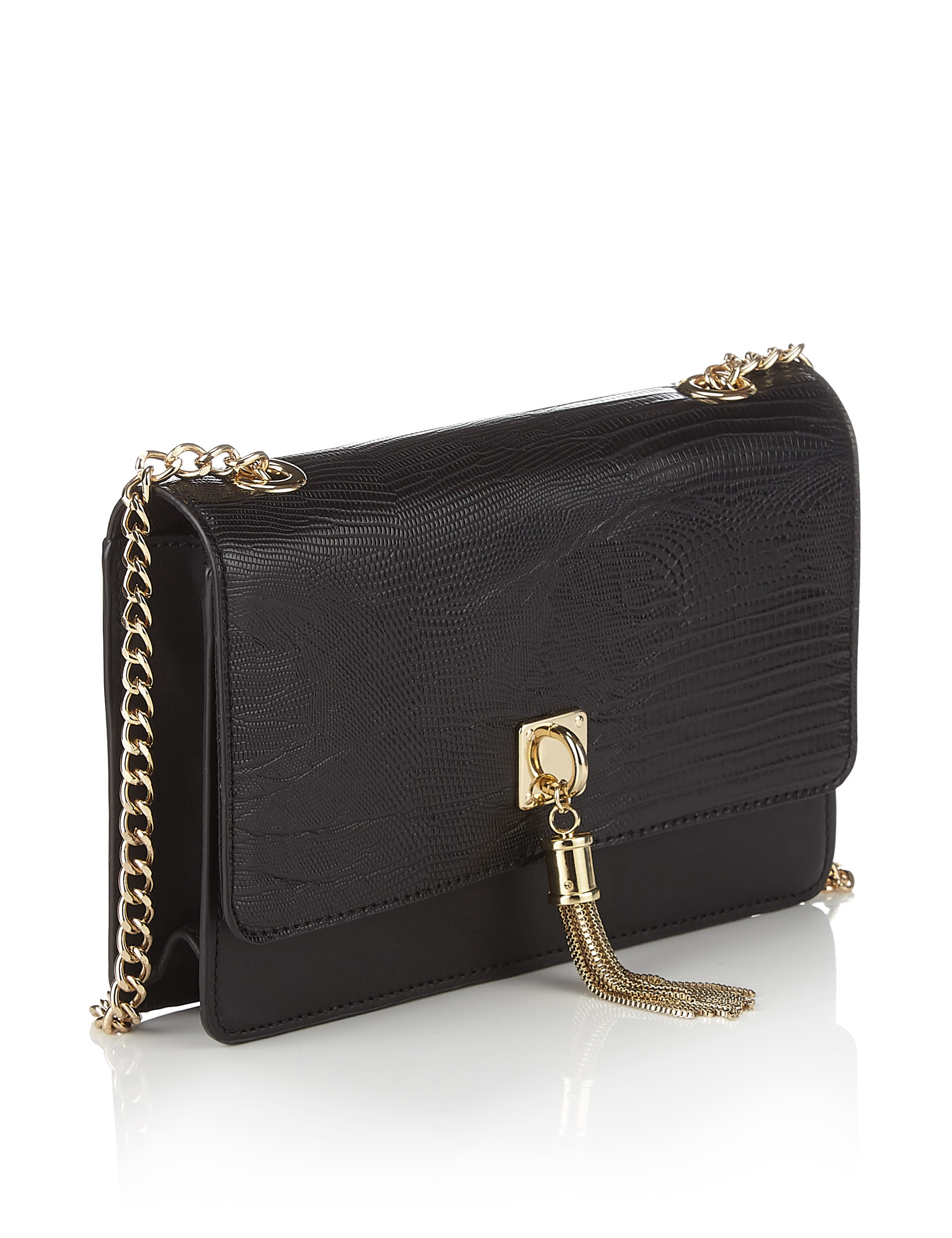 Faux Leather Chain Tassel Shoulder Clutch Bag Image 2 of 7
