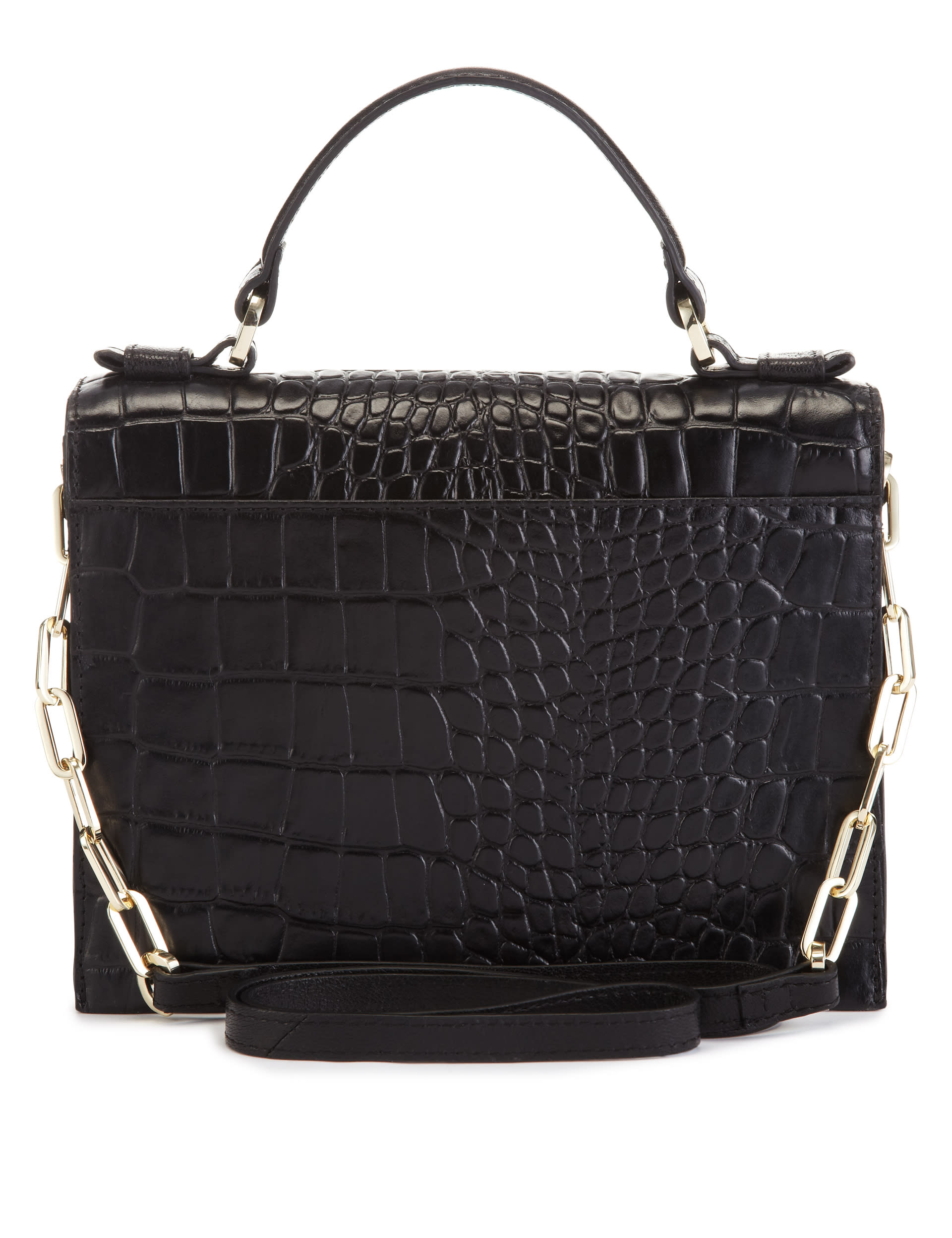 Leather Faux Animal Skin Design Clutch Bag Image 2 of 6