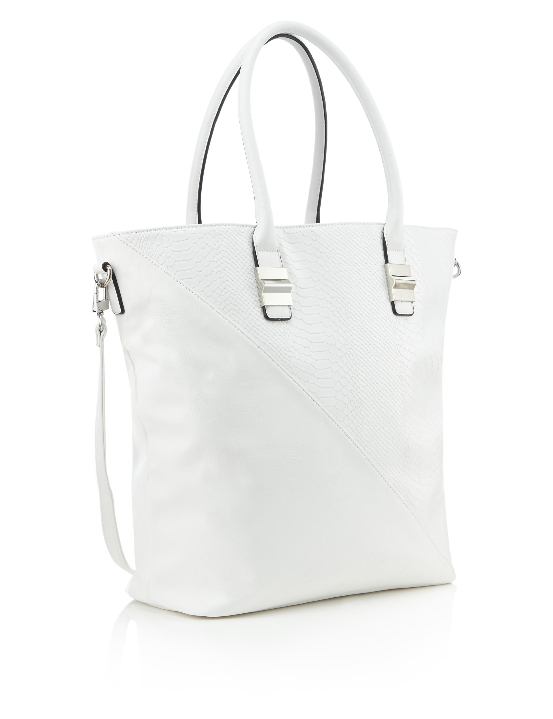 Faux Leather Asymmetric Shopper Bag Image 2 of 5