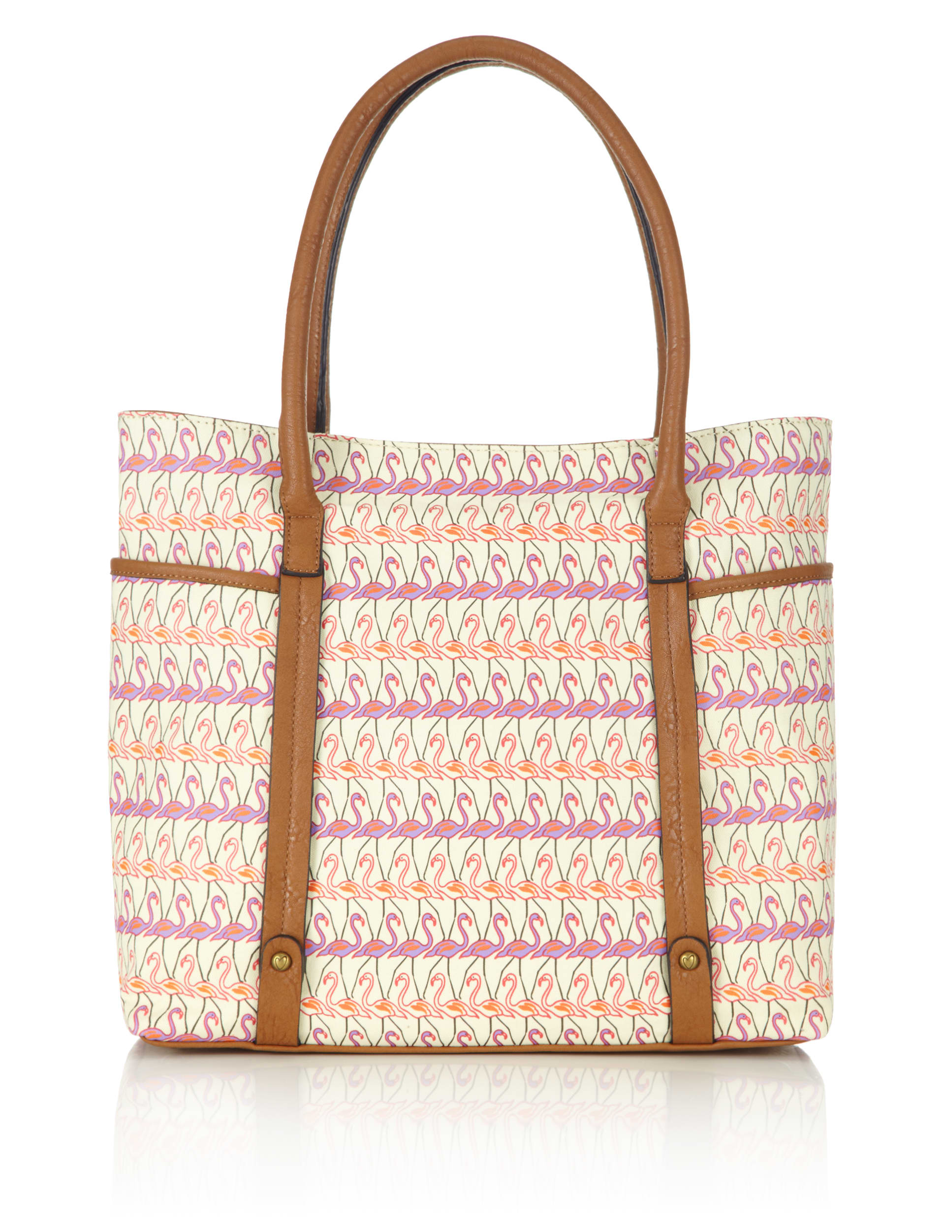 Pure Cotton Flamingo Print Canvas Shopper Bag Image 2 of 5