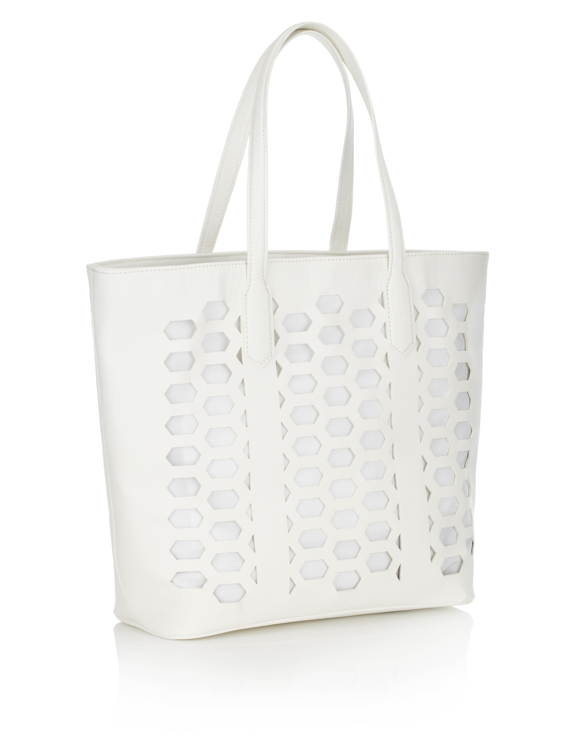 Faux Leather Cut Out Shopper Bag Image 2 of 6