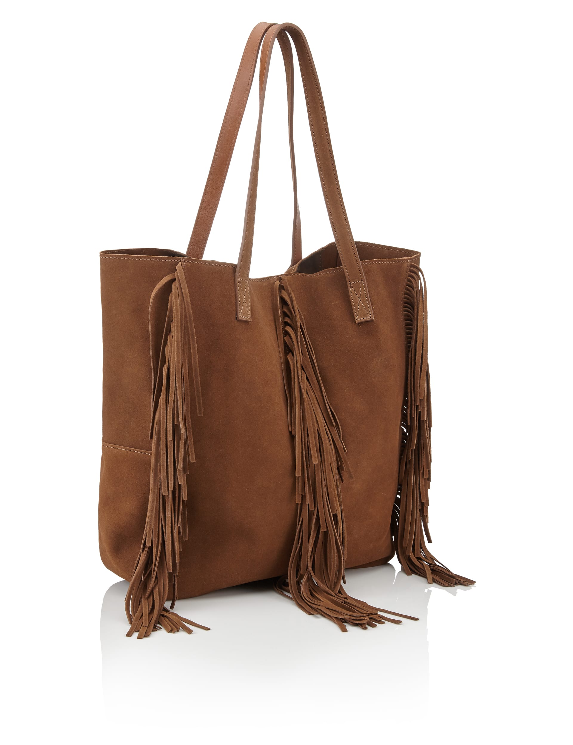 Leather Fringed Shopper Bag Image 2 of 6