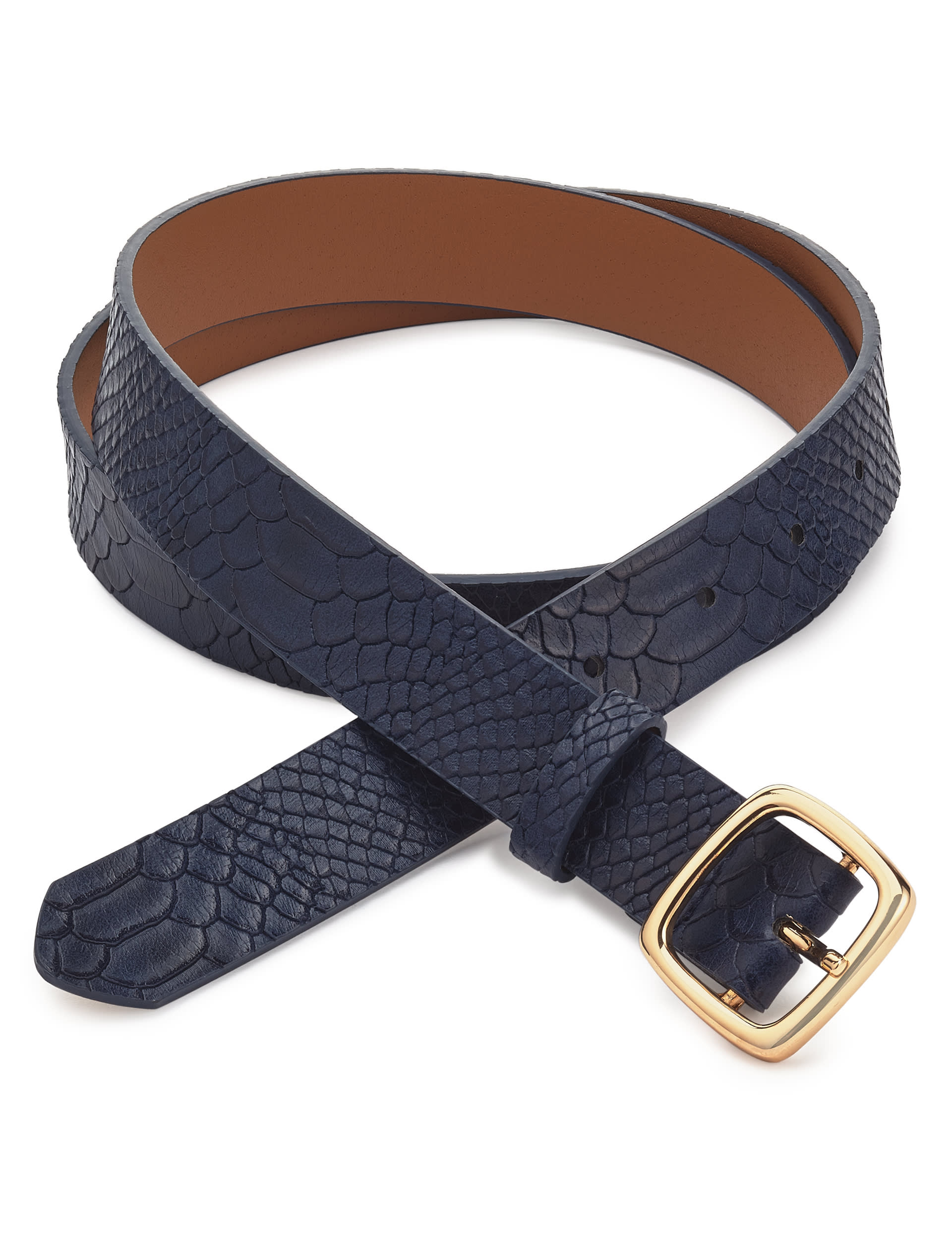 Faux Snakeskin Design Square Buckle Belt Image 1 of 2